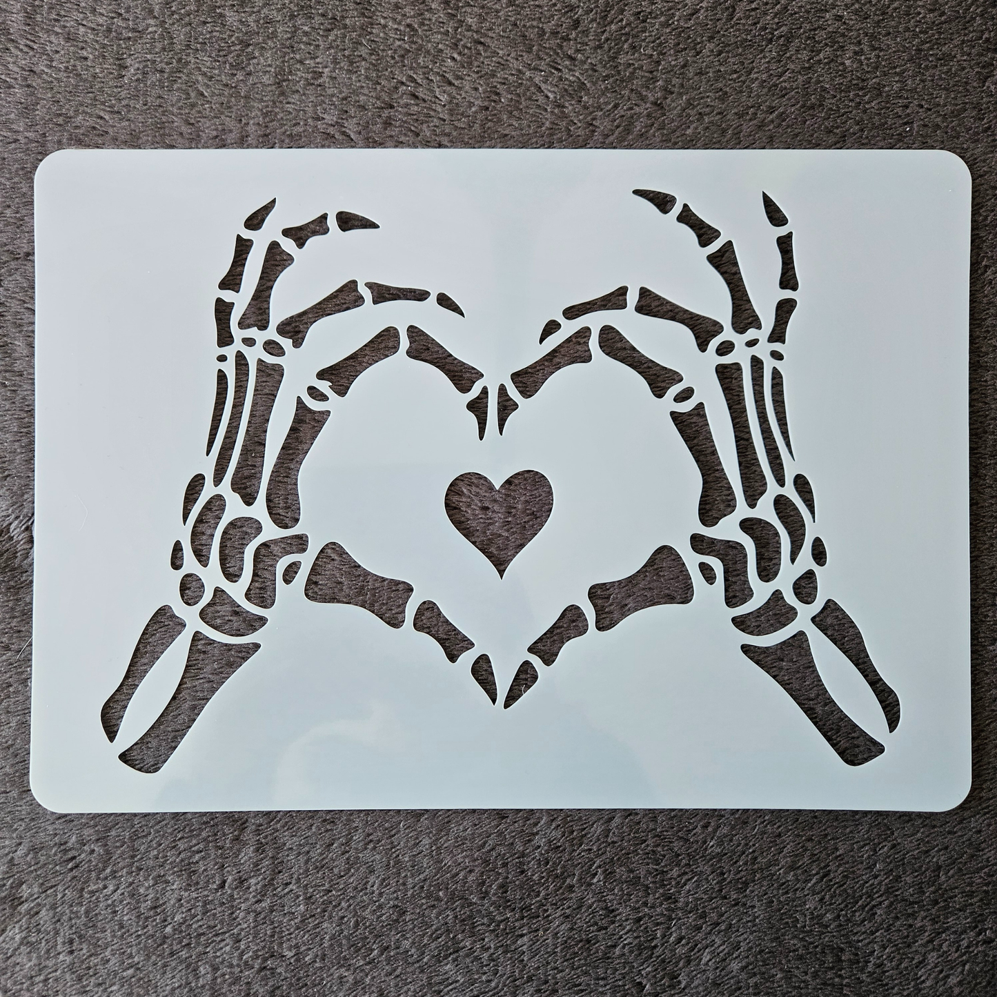 Hobby stencil - Skelet hart handjes - A4