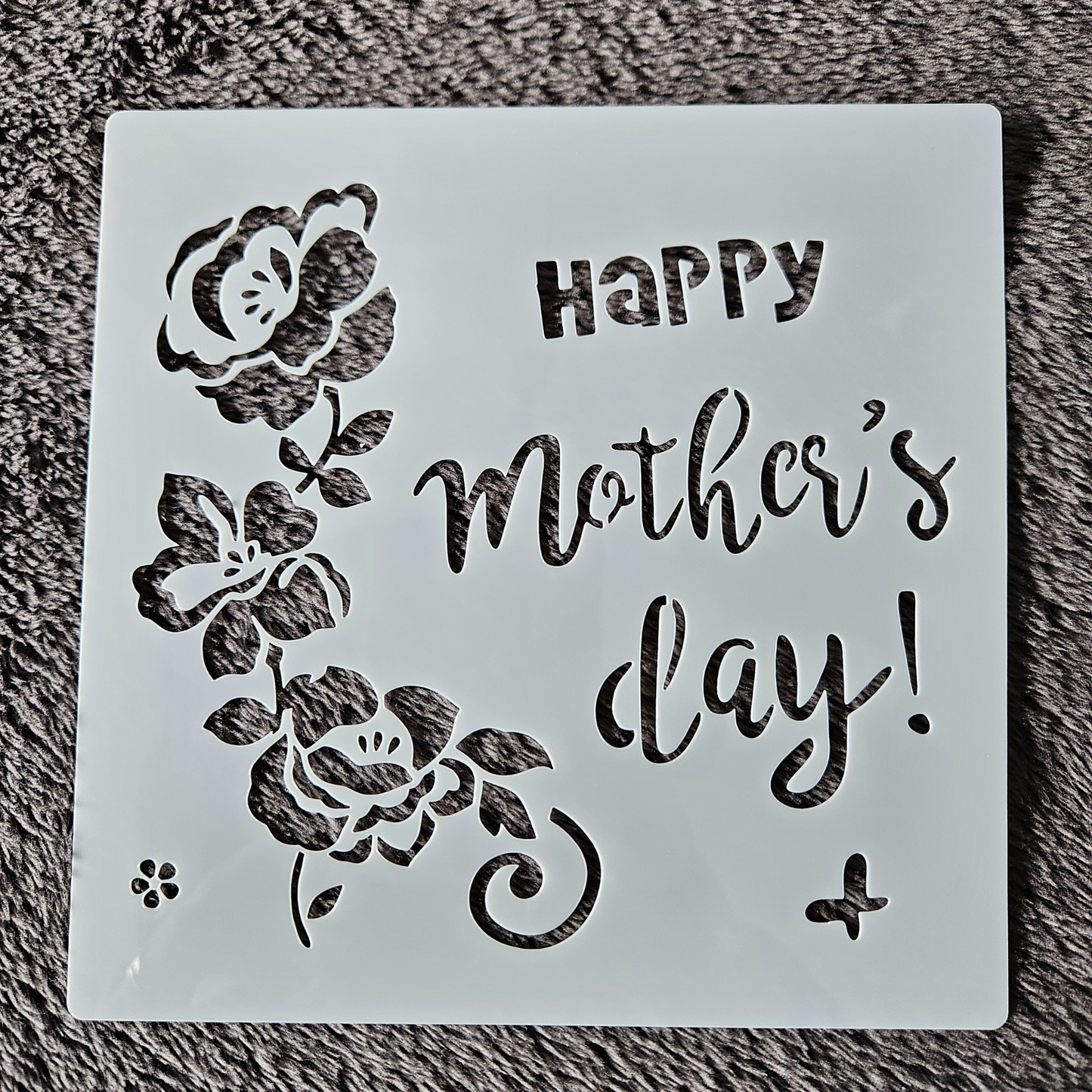 Hobby stencil - Happy mother's day bloemen - 15 x 15 cm