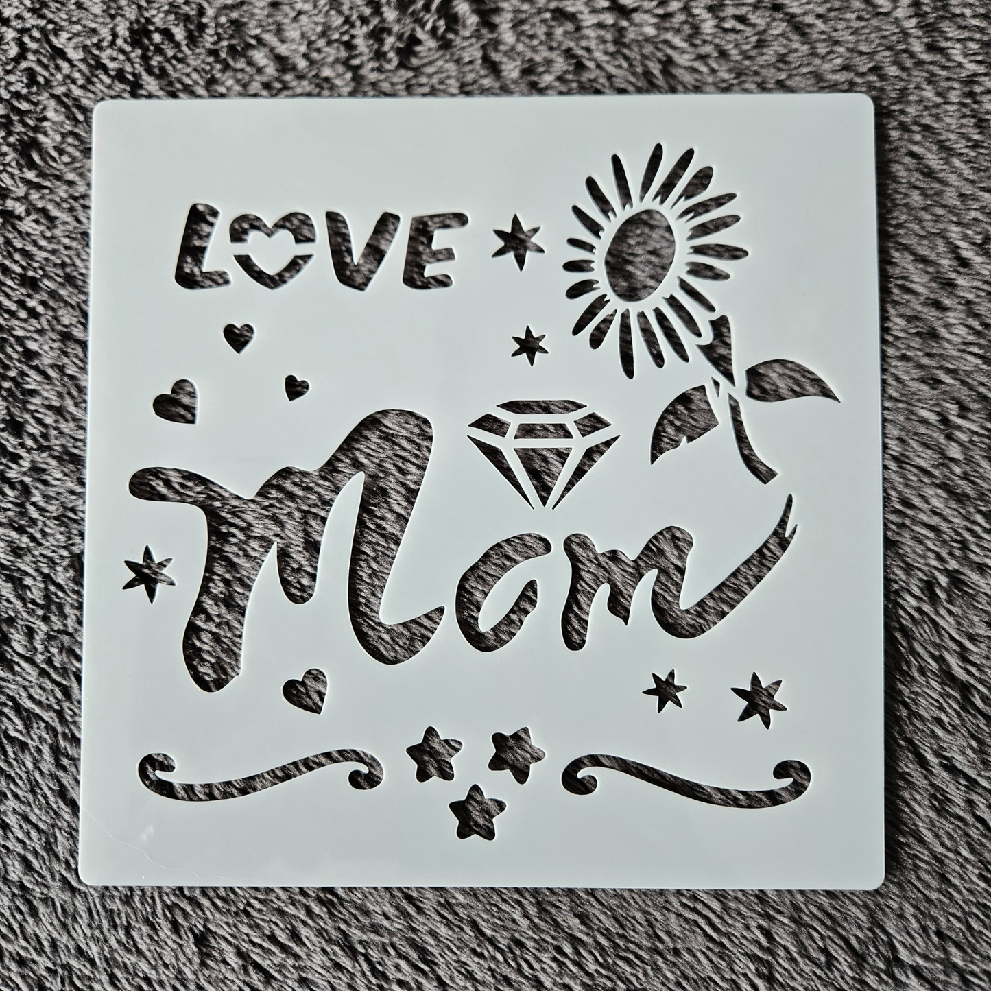 Hobby stencil - Love mom - 15 x 15 cm