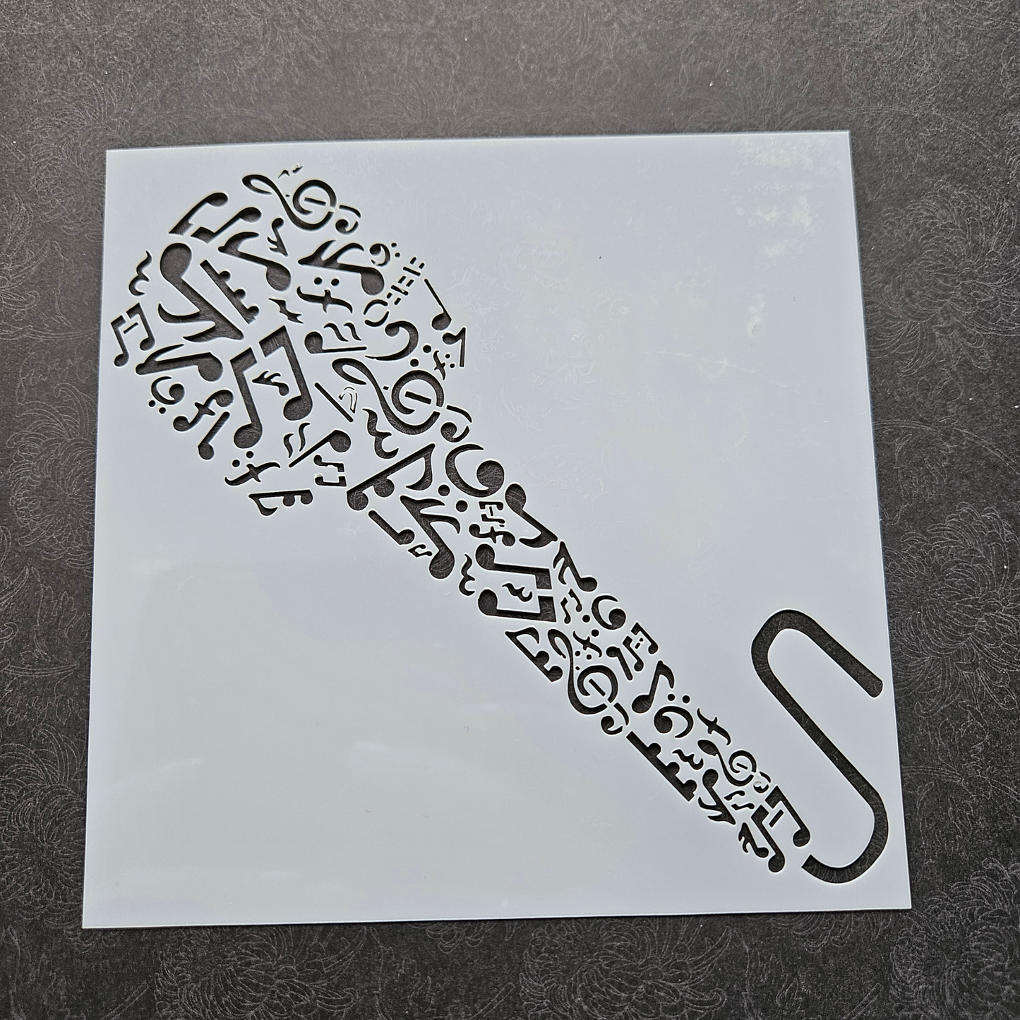 Hobby stencil - Muziek noten microfoon- 15x15 cm