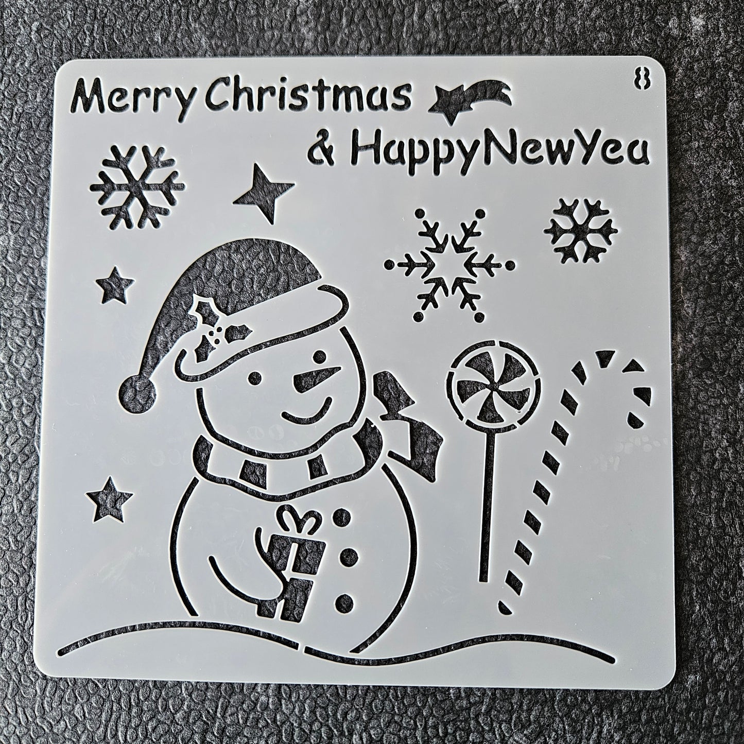 Hobby stencil Kerst - Sneeuwpop- 13 x 13