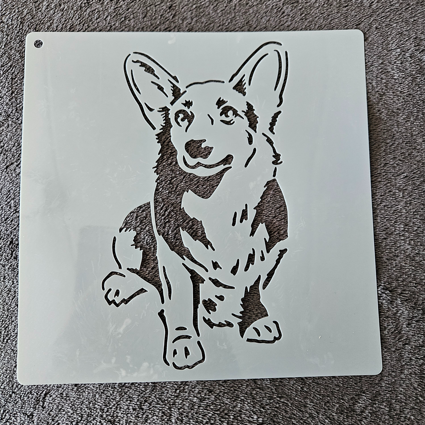 Hobby stencil - Hond - Corgi - 20 x 20 cm
