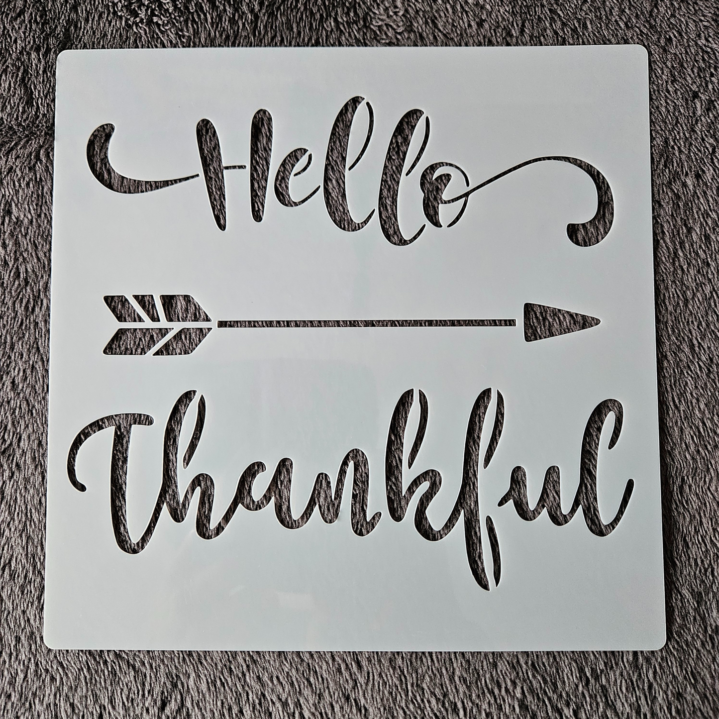 Hobby stencil - Hello thankful - 20 x 20 cm