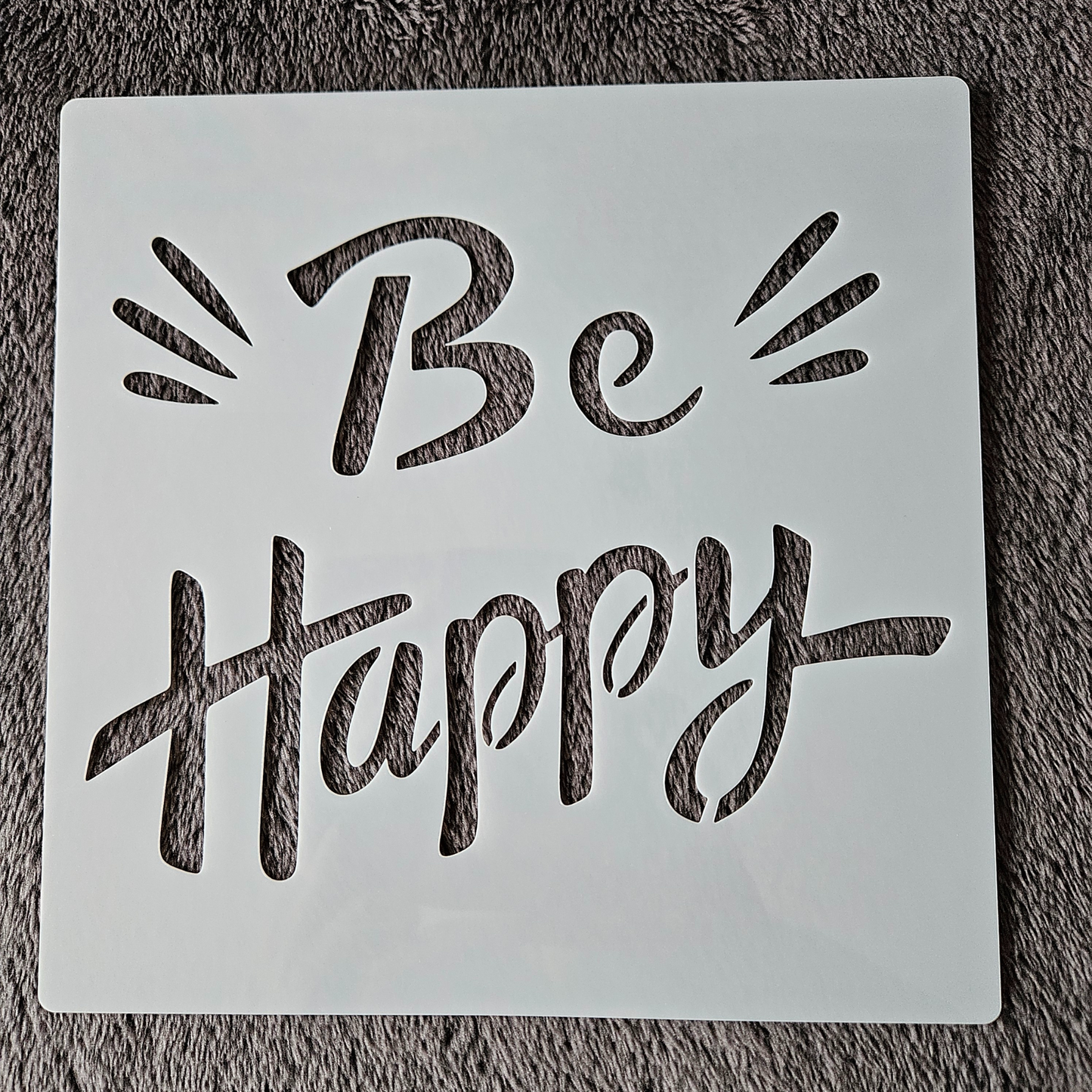 Hobby stencil - Be happy - 20 x 20 cm
