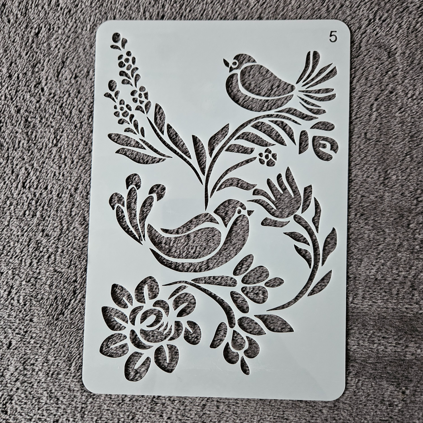 Hobby stencil - Vogels in struik - A5