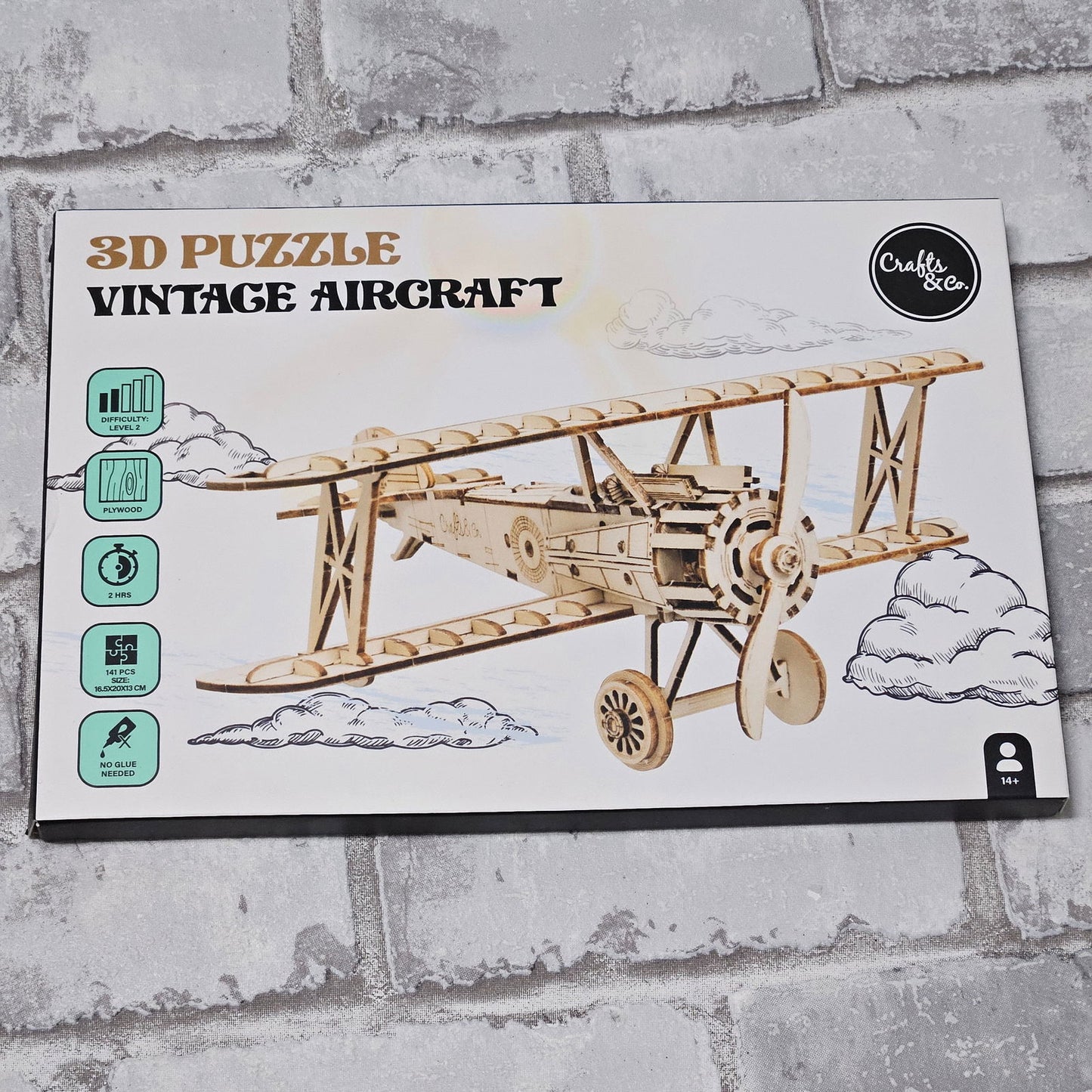 3D Houten Puzzel, Vintage aircraft, 141 stukjes - Hobby en meer