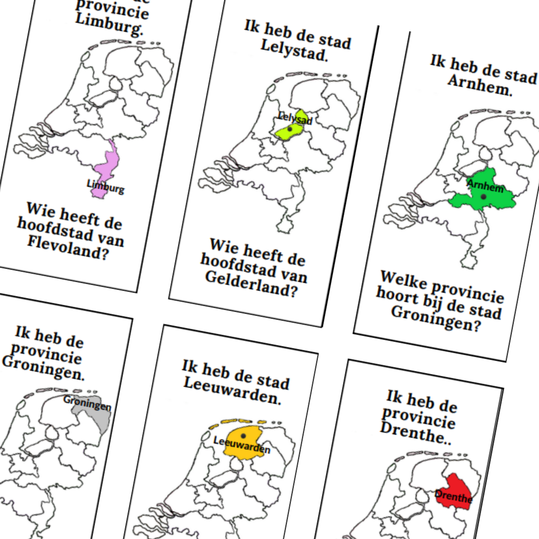 Actie reactie spel - Provincies en hoofdsteden NL - Hobby en meer