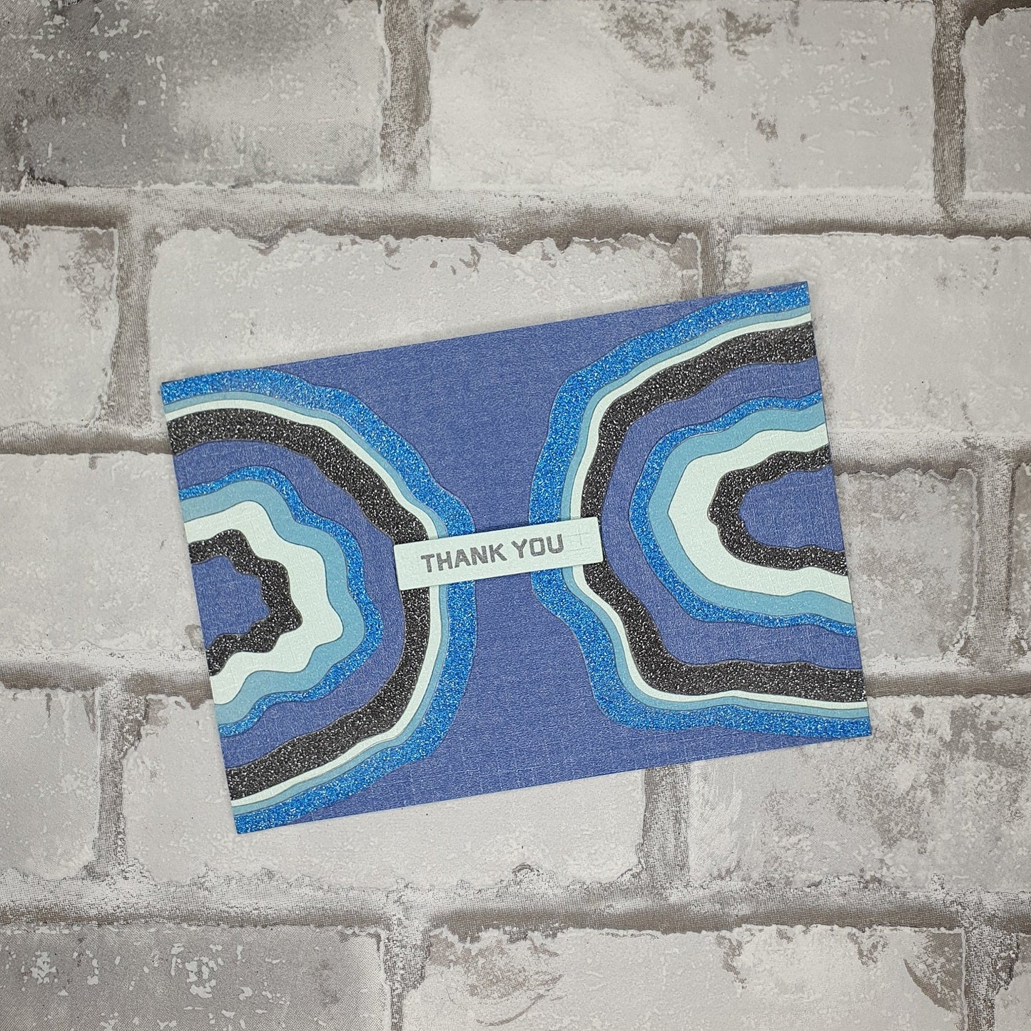 Bedankt kaart - Blauwe edelsteen - Thank you - Hobby en meer