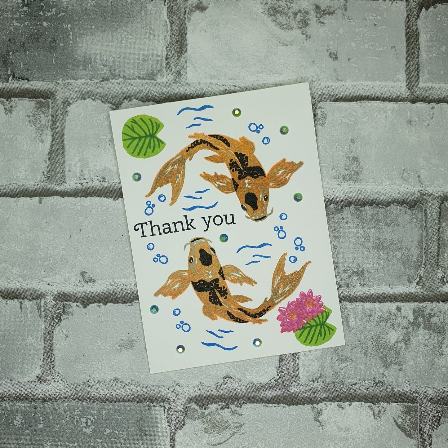 Bedankt kaart - Koi karpers - Thank you - Hobby en meer