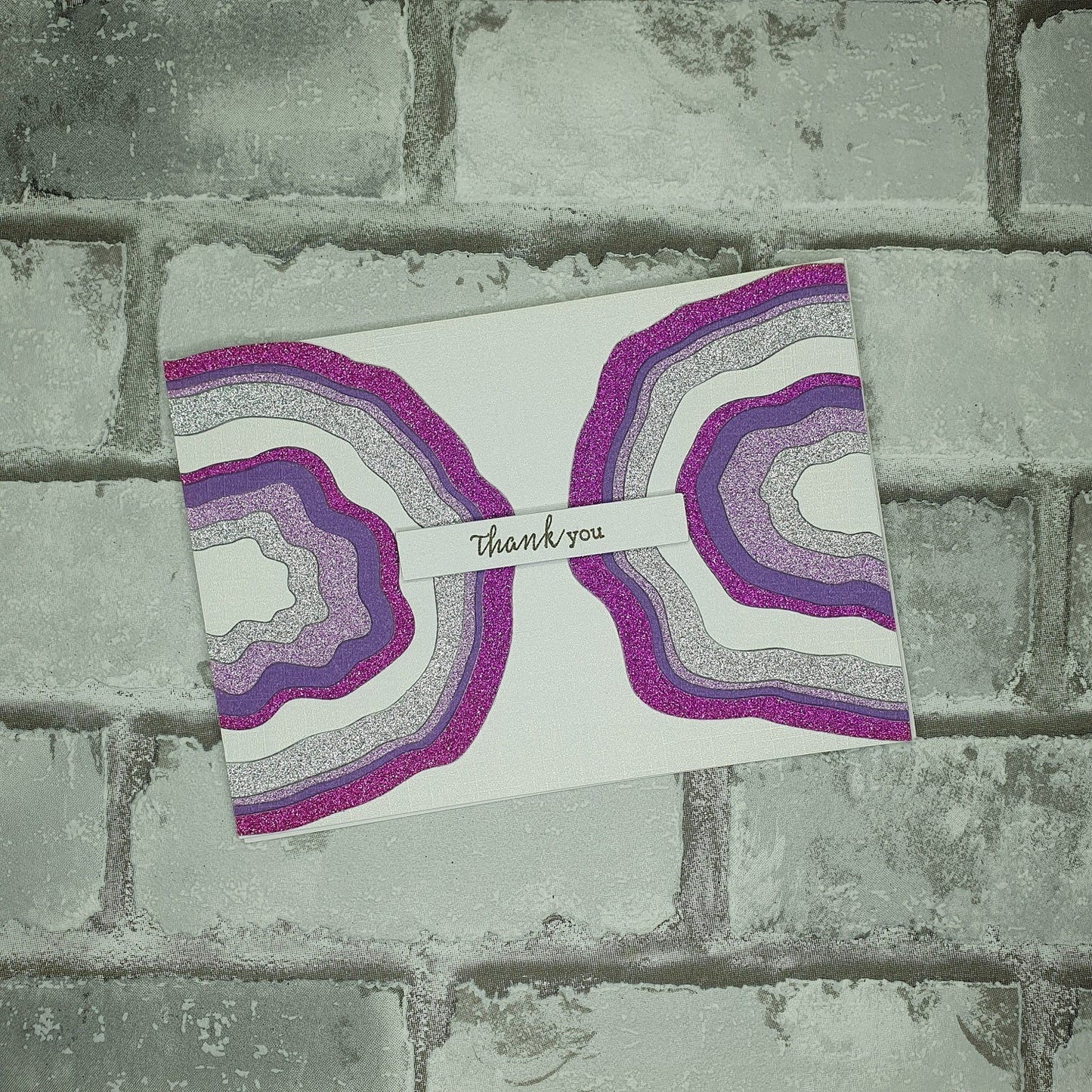 Bedankt kaart - paarse edelsteen - Thank you - Hobby en meer
