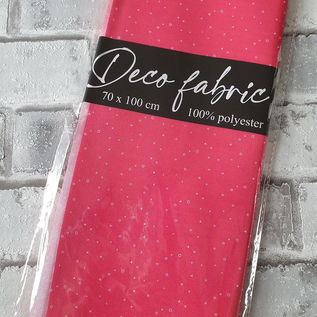 Deco stof - 70 x 100 cm - Roze met figuurtjes - Hobby en meer