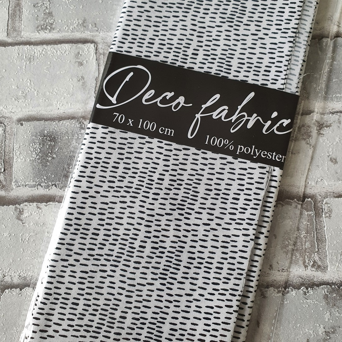 Deco stof - 70 x 100 cm - Wit met streepjes - Hobby en meer