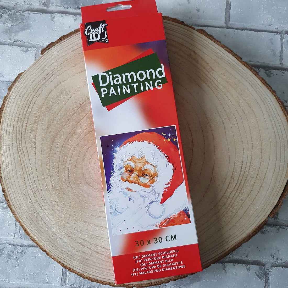 Diamond painting Kerstman - 30 x 30 cm - Ronde steentjes