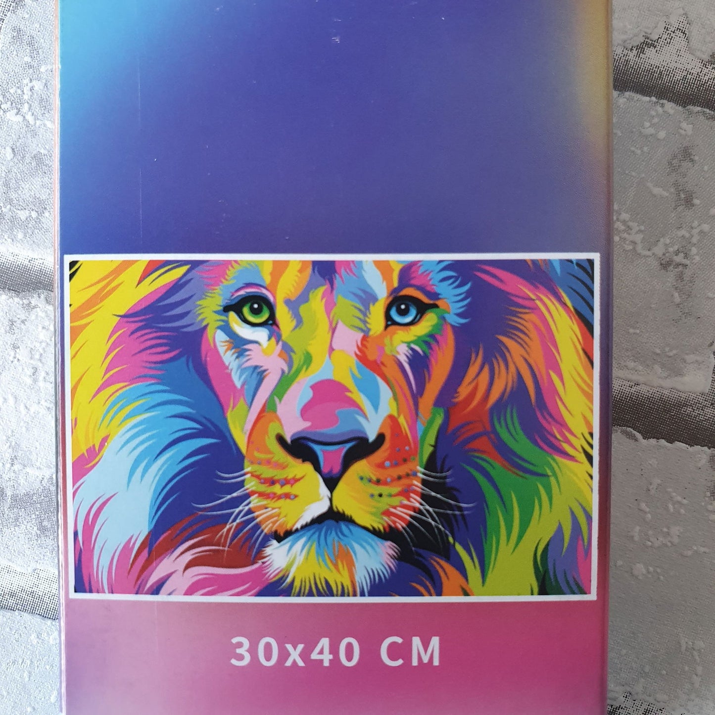 Diamond painting Leeuw in regenboog kleuren - 30 x 40 cm - Ronde steentjes - Hobby en meer