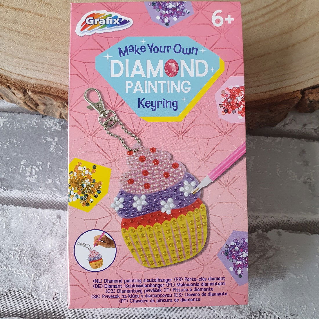 Diamond painting sleutelhanger - cupcake - Hobby en meer