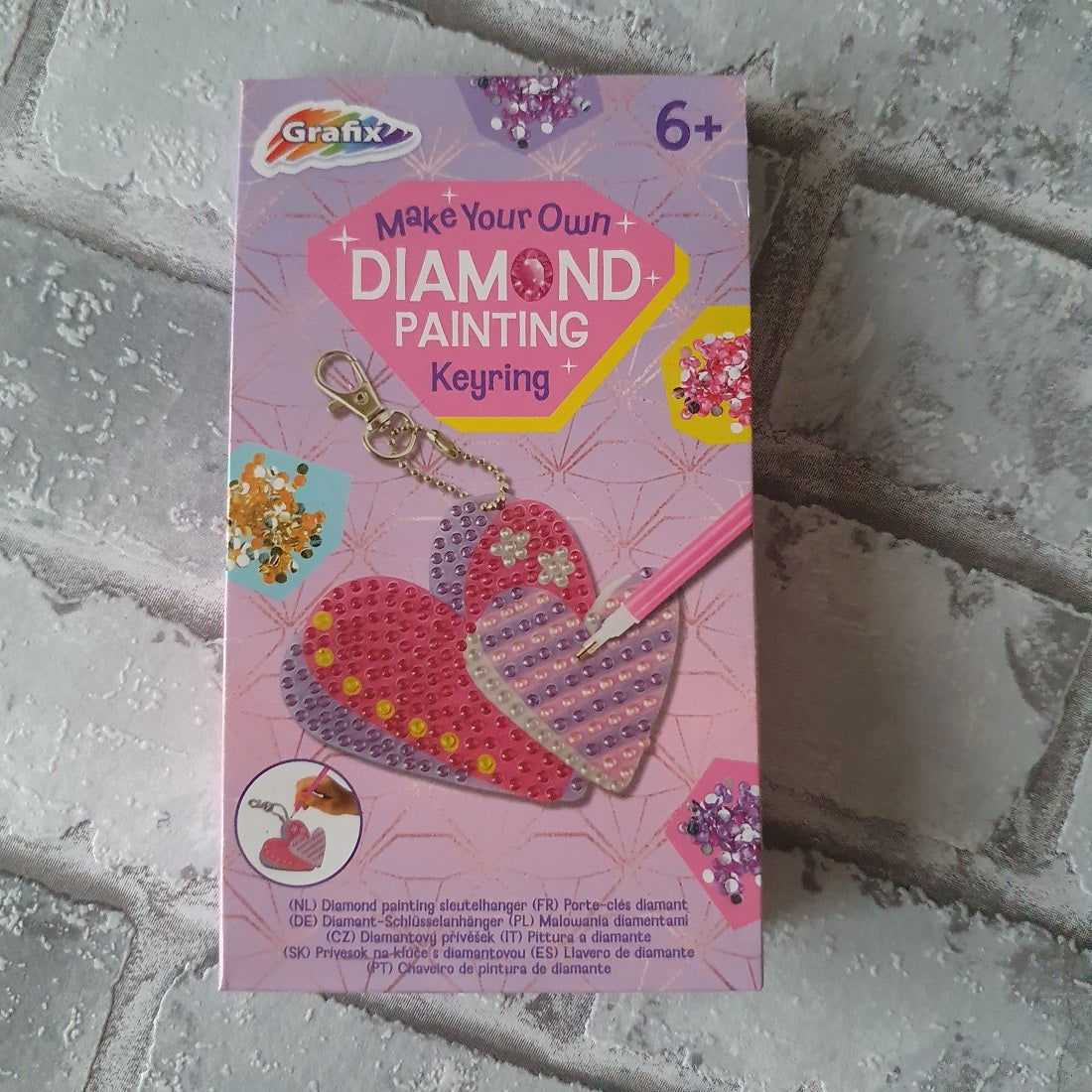 Diamond painting sleutelhanger - hartjes - Hobby en meer