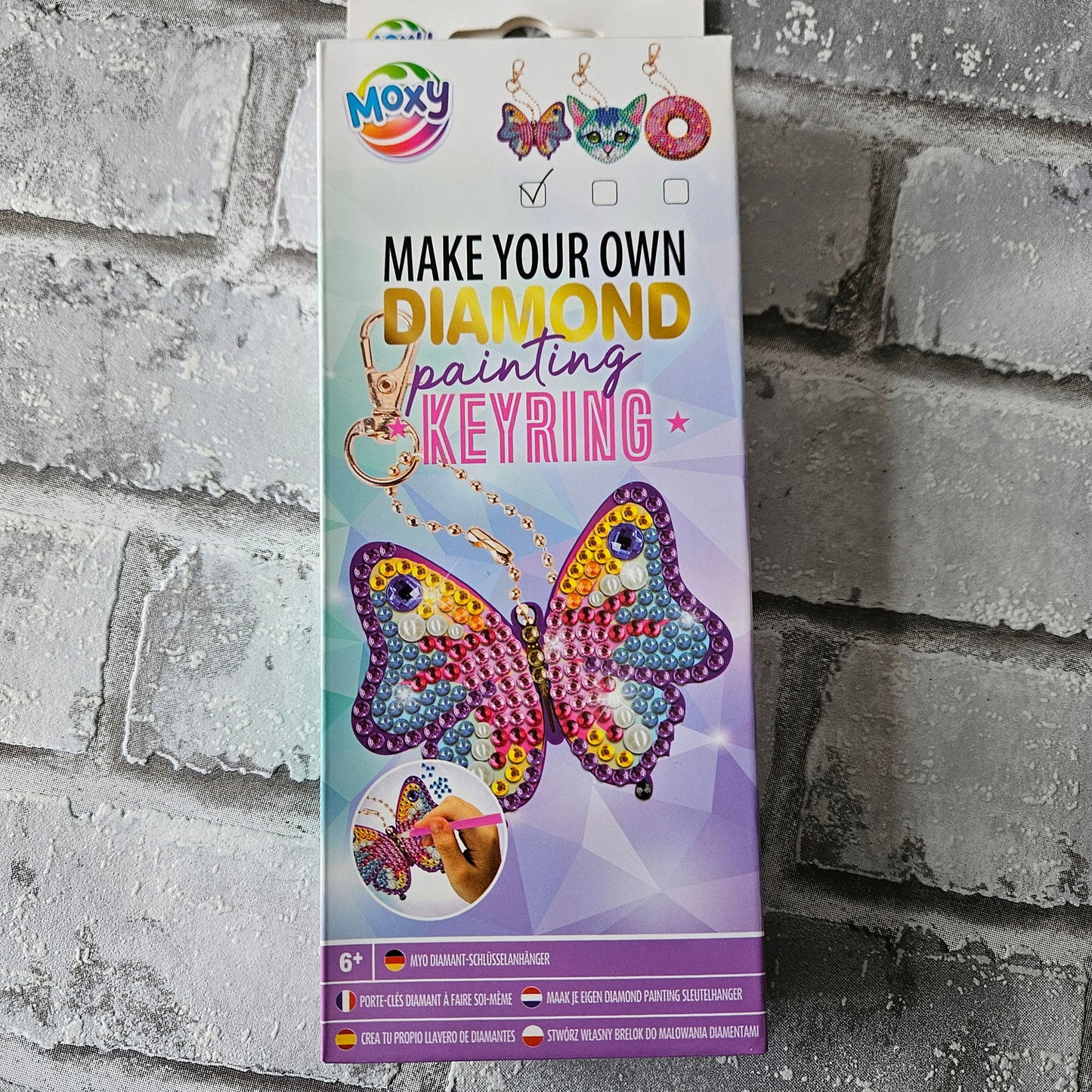 Diamond painting sleutelhanger vlinder - Ronde steentjes - Hobby en meer