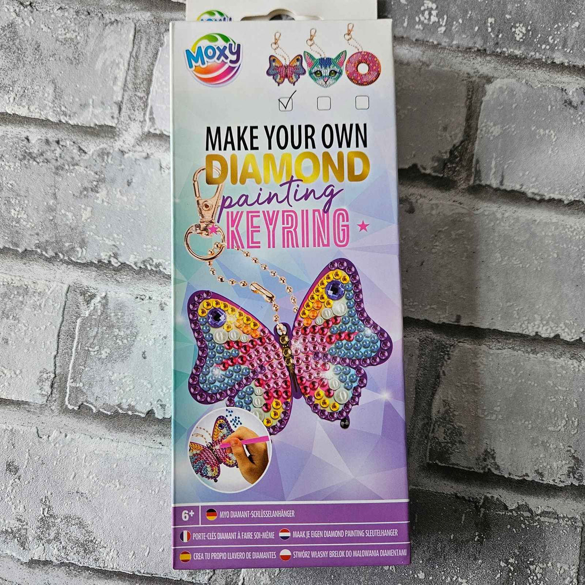 Diamond painting sleutelhanger vlinder - Ronde steentjes