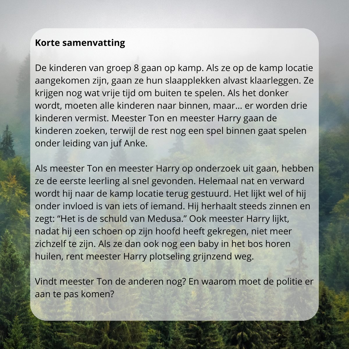 Digitaal verhaal - Een spannend kampverhaal