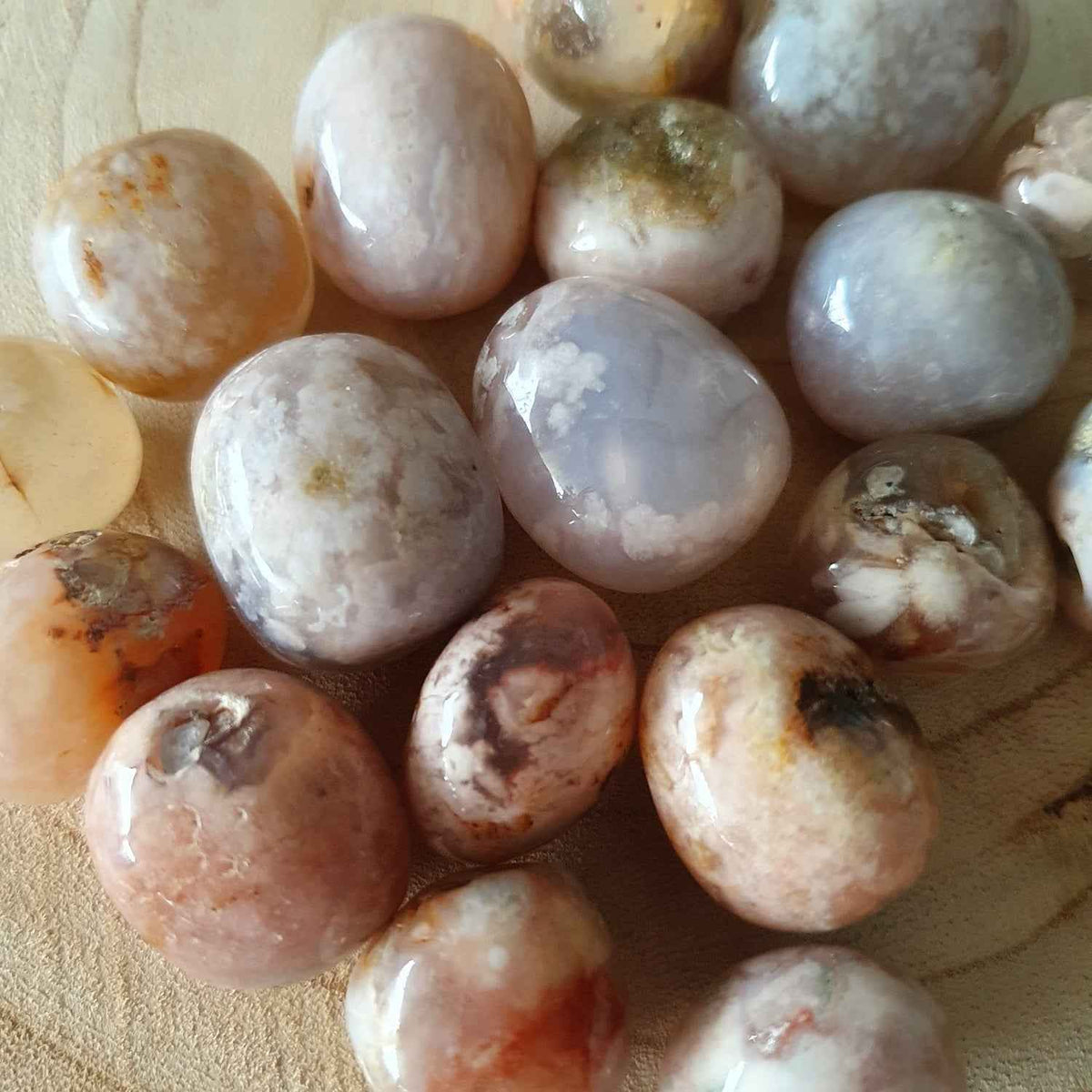 Edelsteen - Bloemagaat - trommelsteen - M
