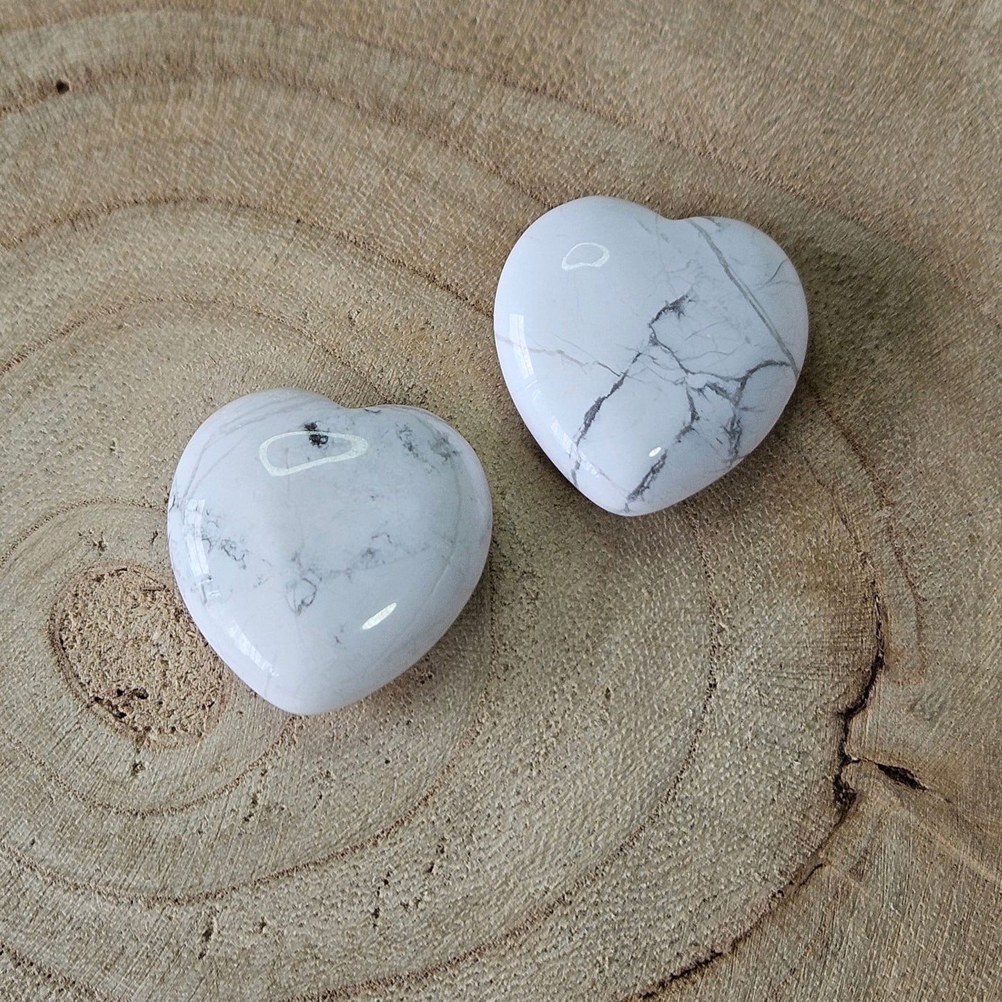 Edelsteen - Howliet hartje - 2cm - Hobby en meer