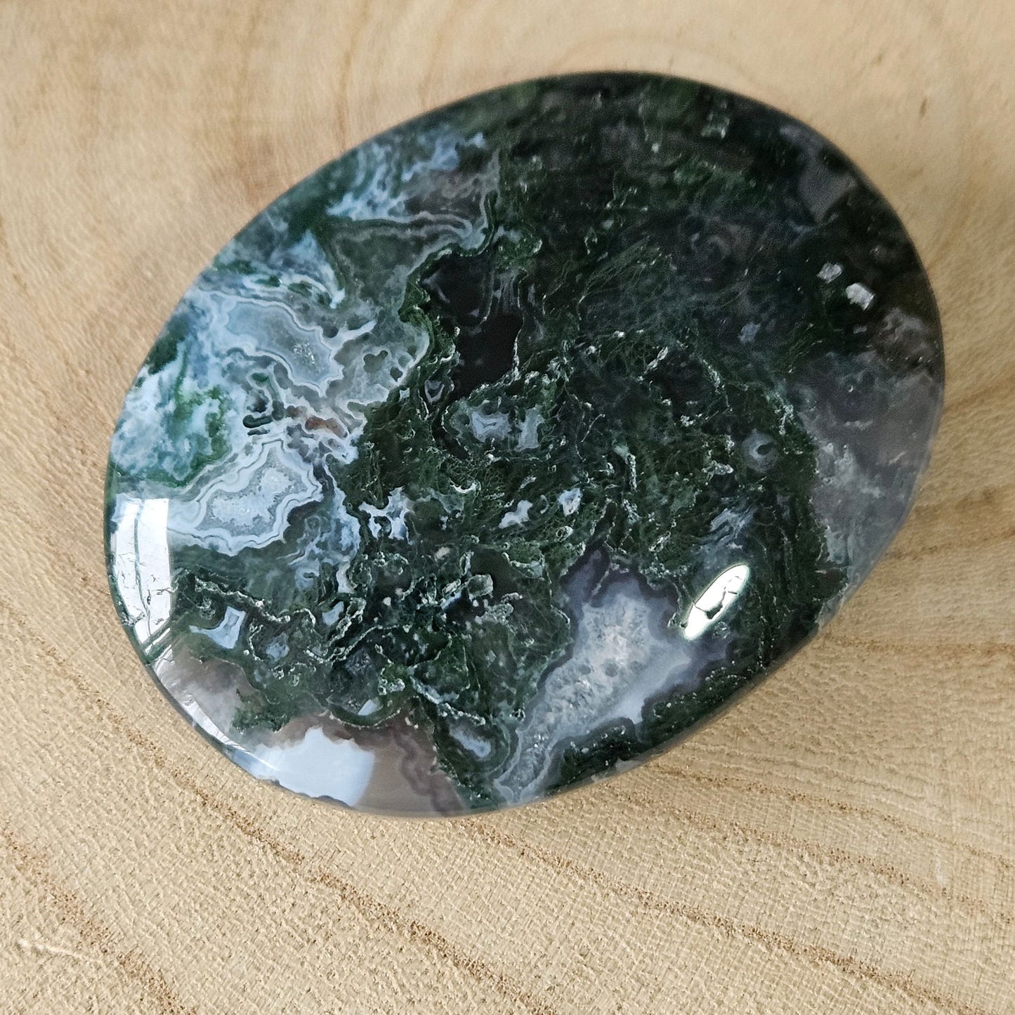 Edelsteen - Mosagaat handsteen #0002 - Hobby en meer