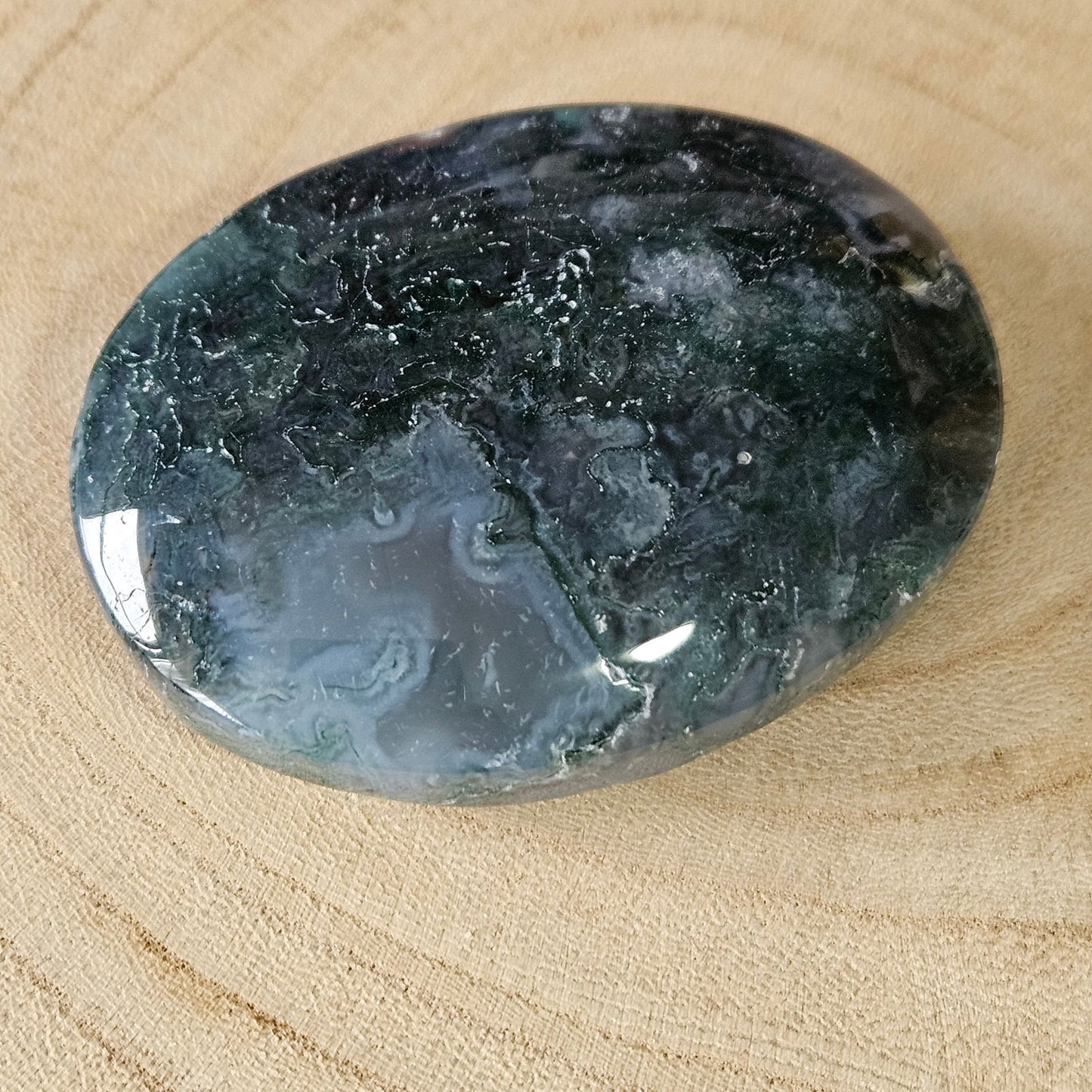 Edelsteen - Mosagaat handsteen #0005 - Hobby en meer