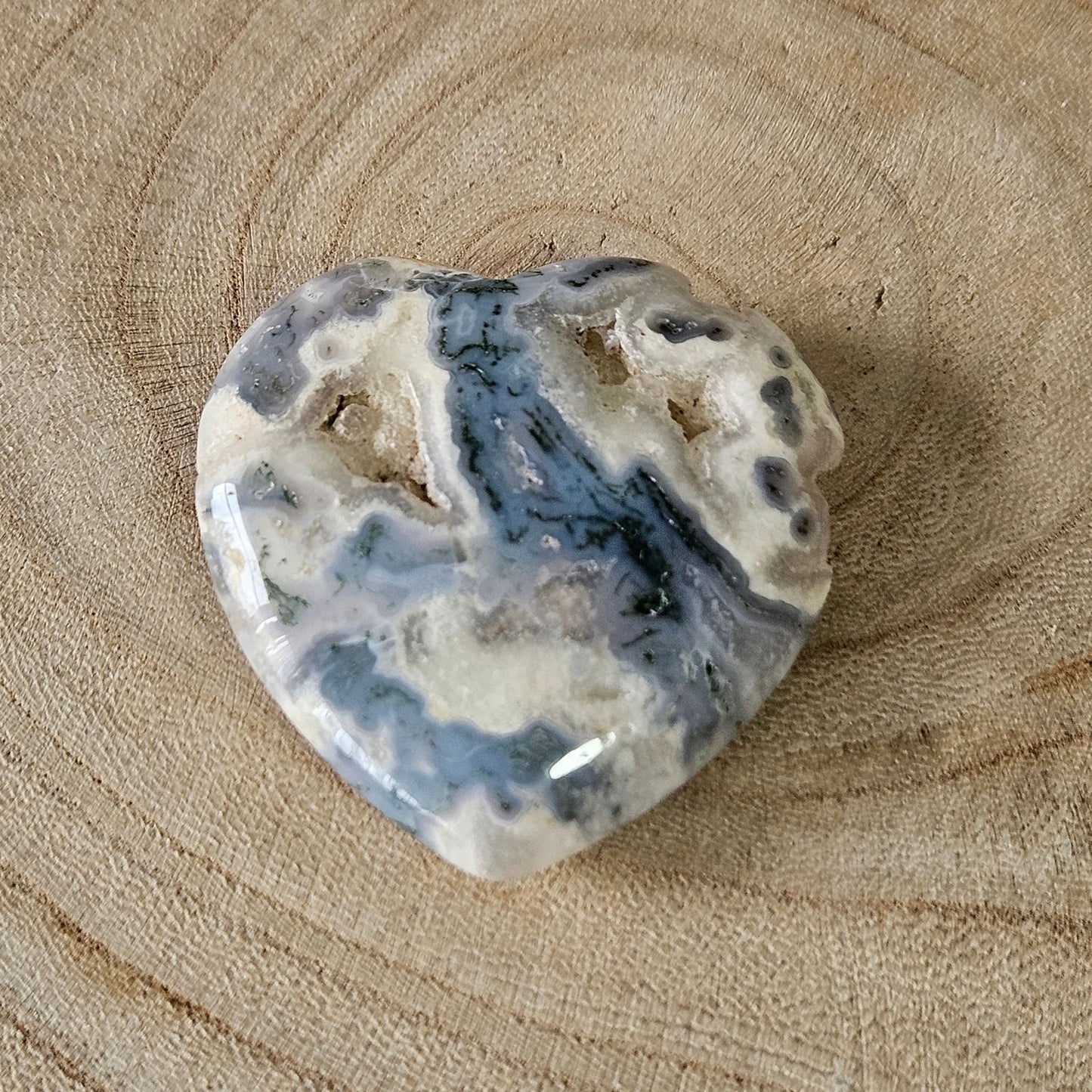 Edelsteen - Mosagaat hart #0026 - Hobby en meer