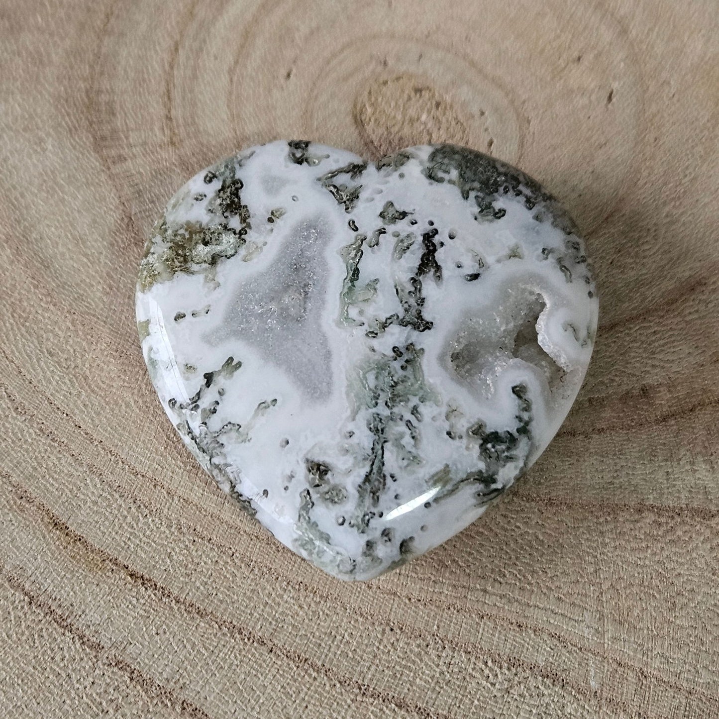 Edelsteen - Mosagaat hart #0029 - Hobby en meer