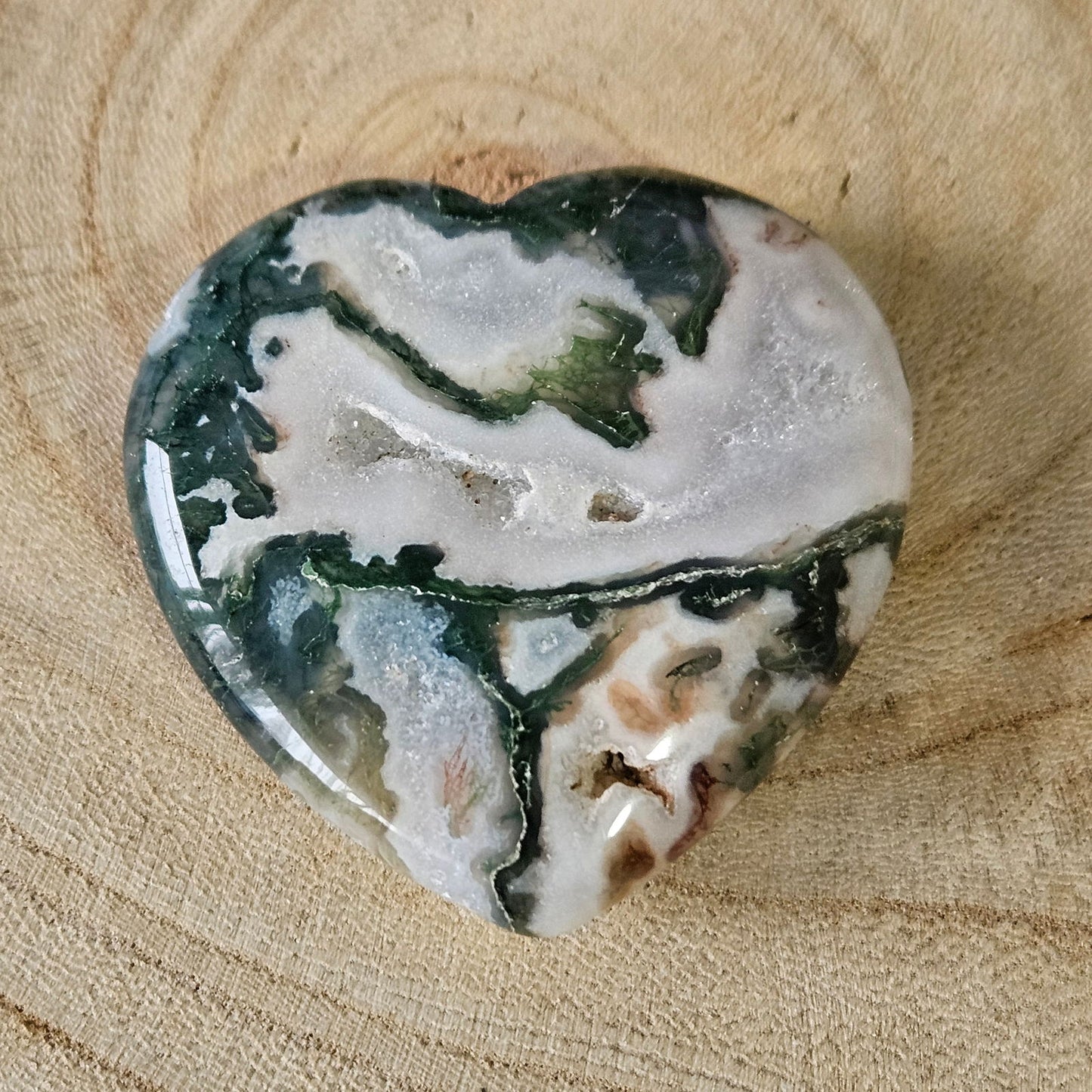 Edelsteen - Mosagaat hart #0031 - Hobby en meer