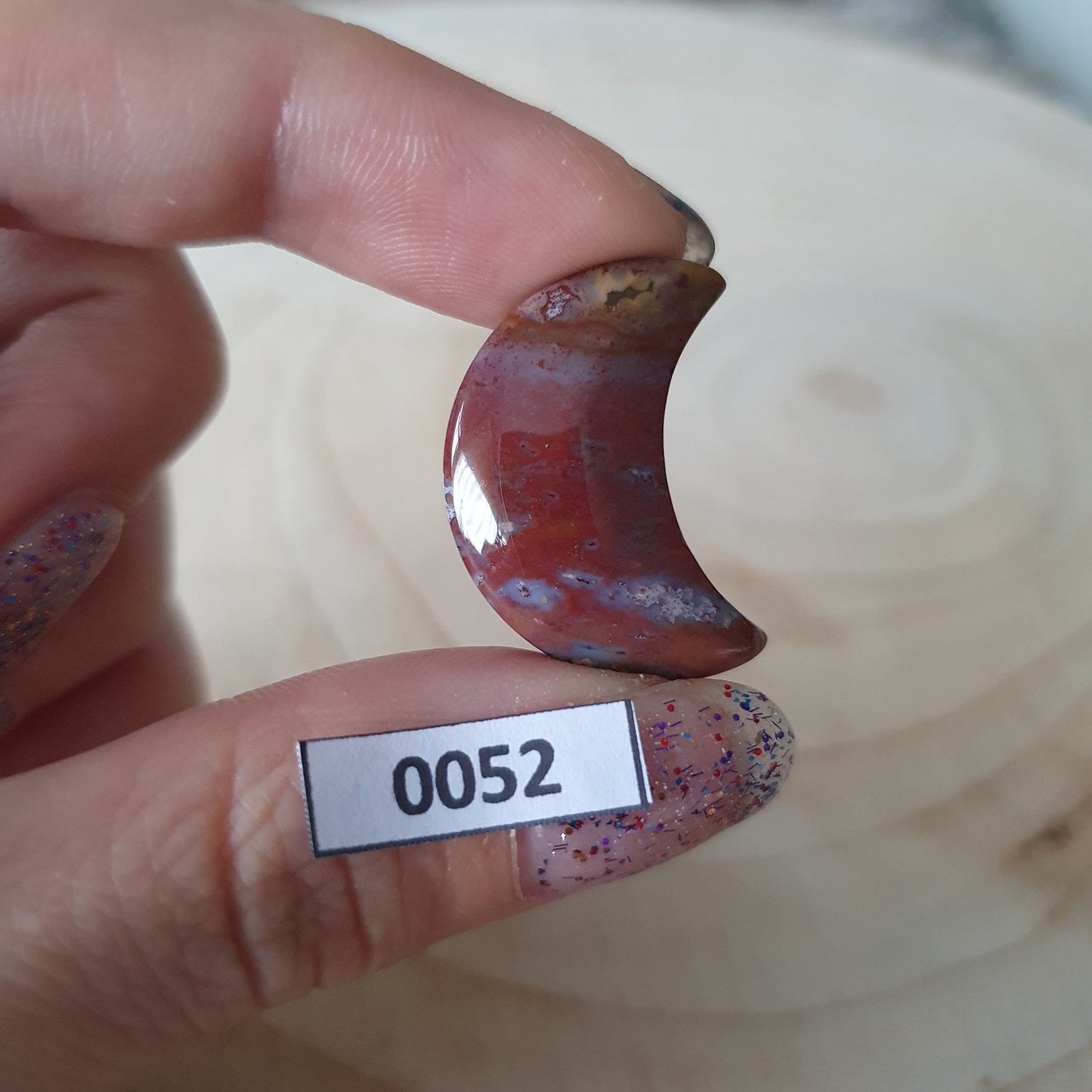 Edelsteen - Oceaan Jaspis maantje #0052 - Hobby en meer