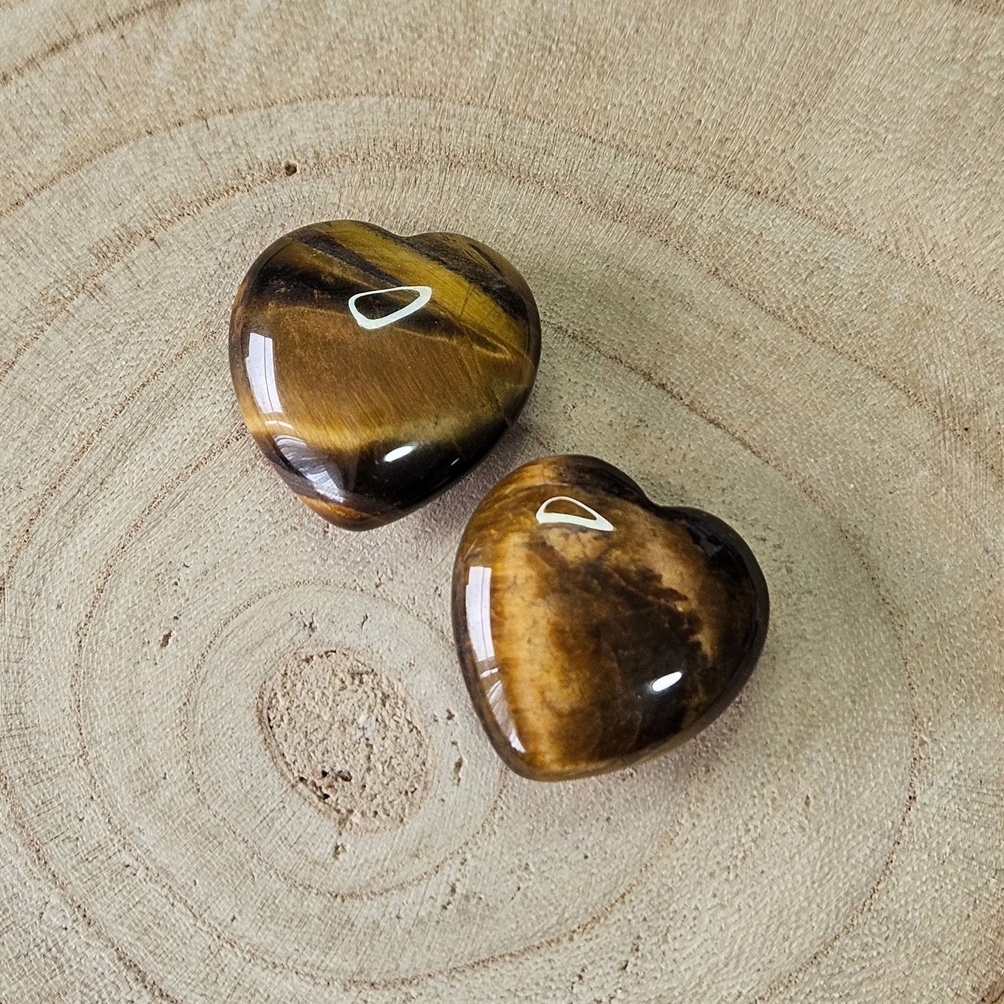 Edelsteen - Tijger oog hartje - 2cm - Hobby en meer