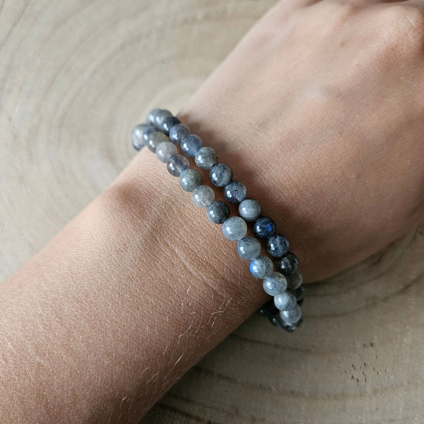 Edelsteen armband - Labradoriet- 6mm kralen - Hobby en meer