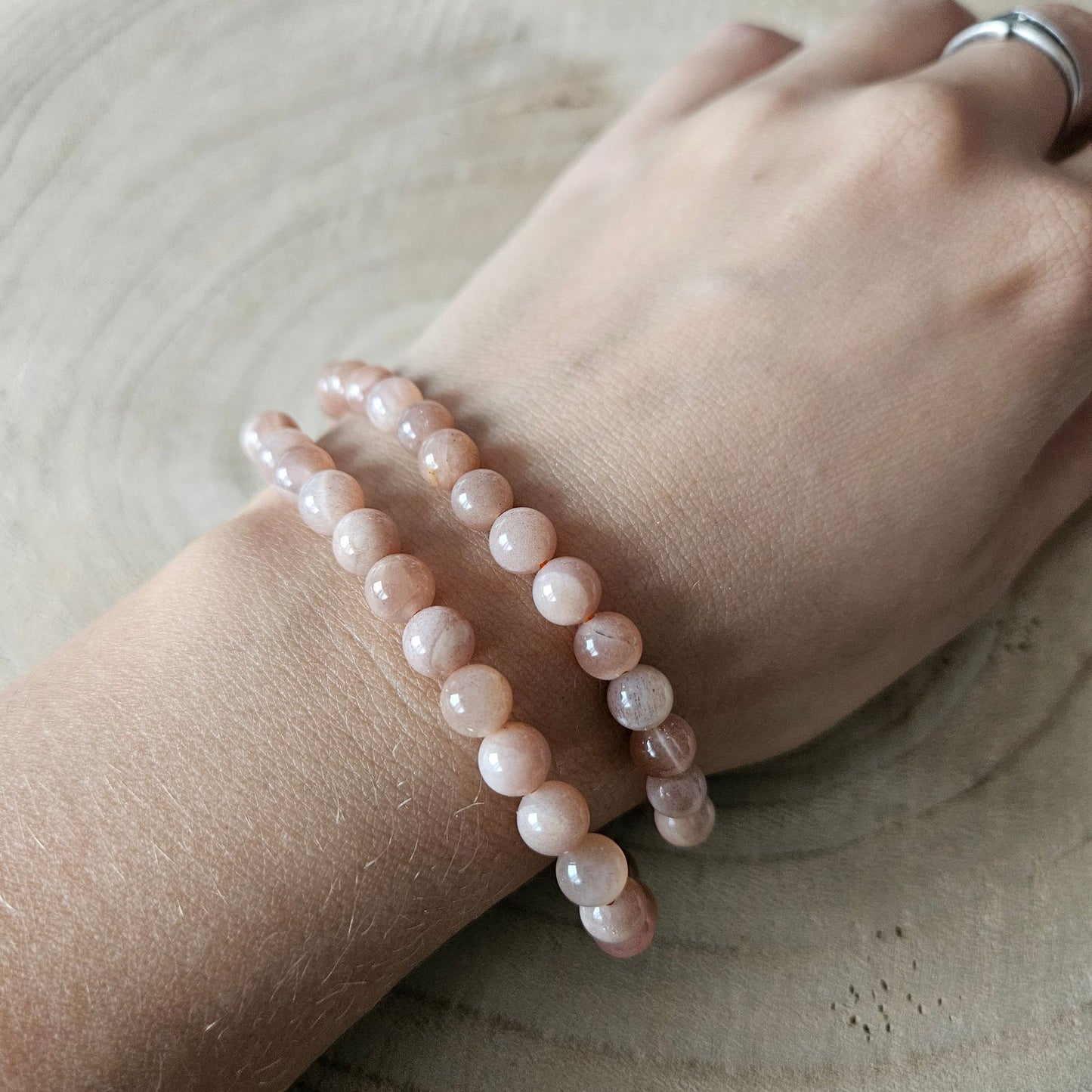 Edelsteen armband - Maansteen - 6mm kralen - Hobby en meer