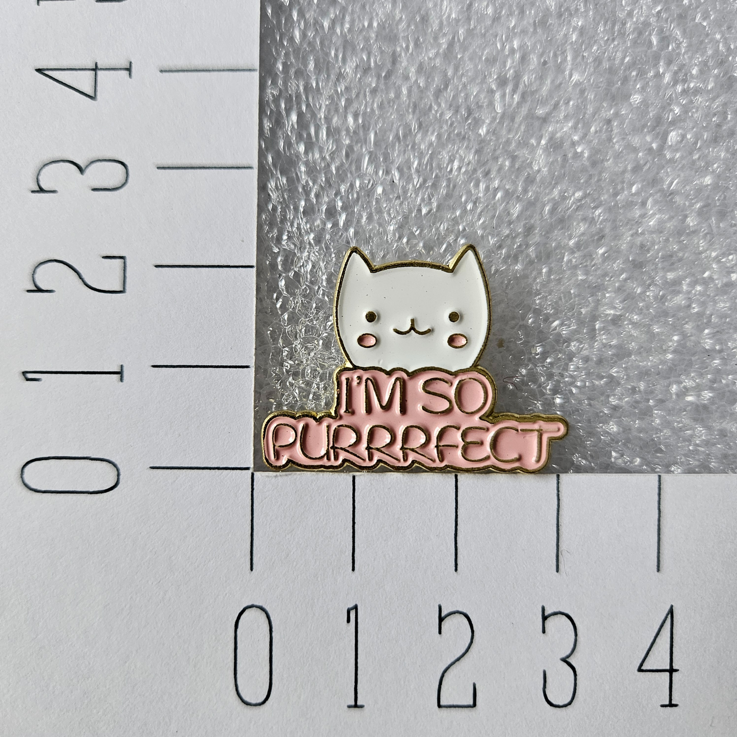 Enamel pin - I'm so purrrfect - Witte kat - Hobby en meer