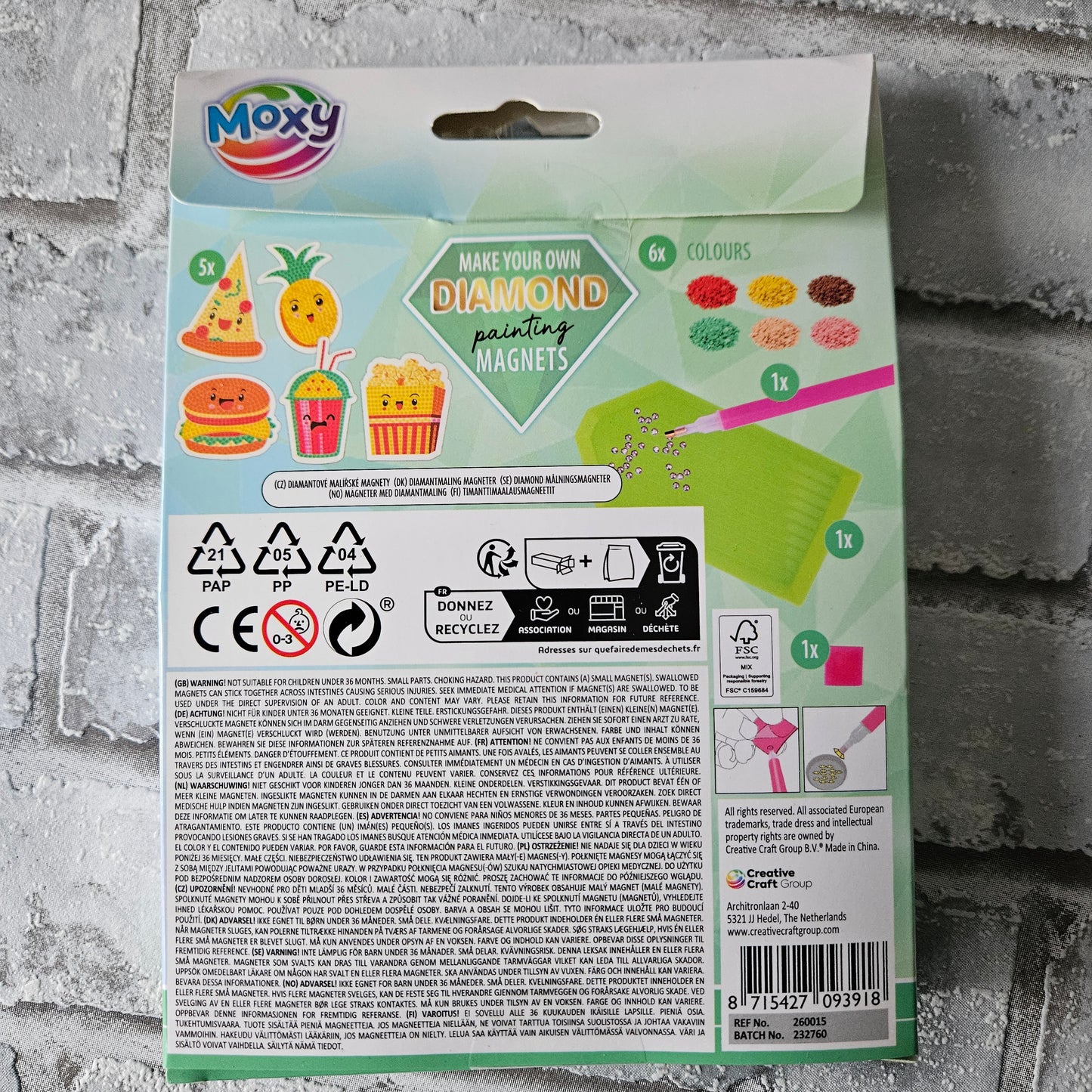 Diamond painting koelkast magneten - Eten