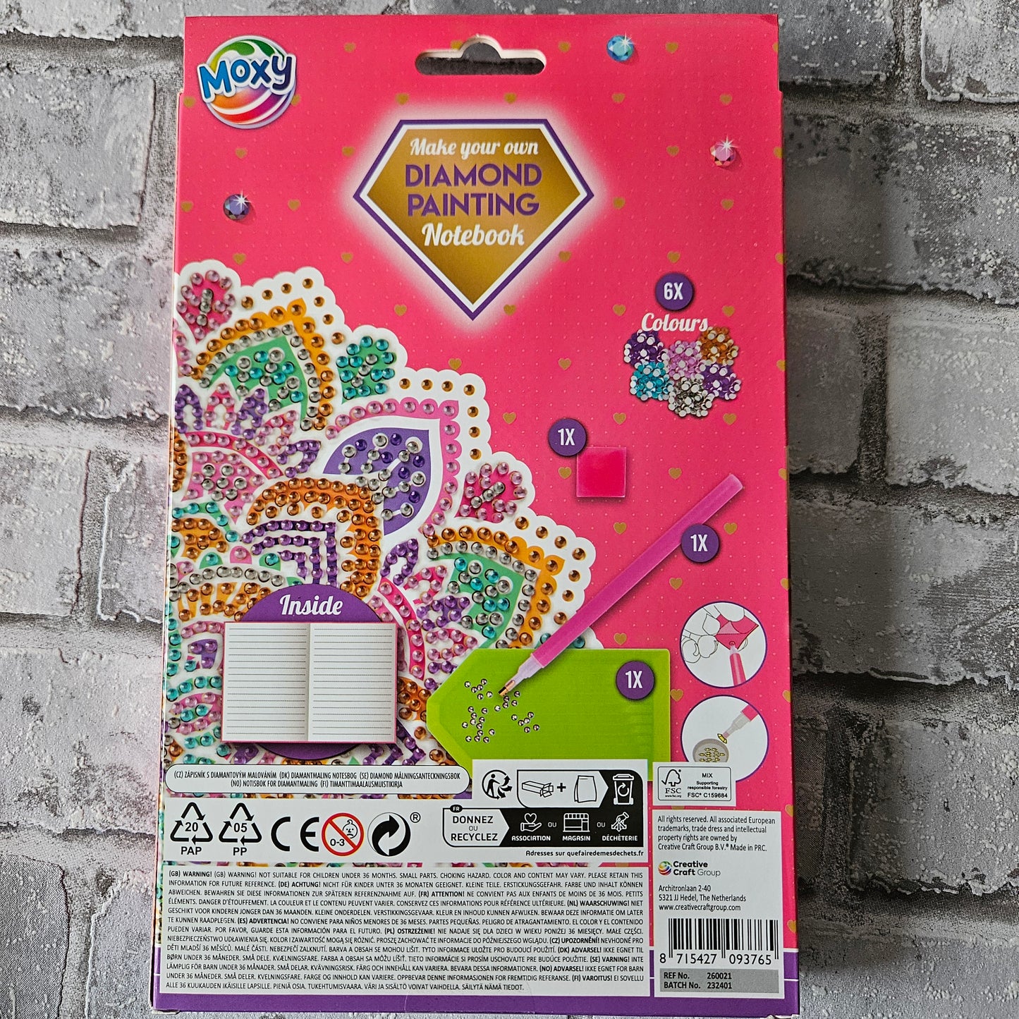 Diamond painting Notitieboekje - Mandala roze