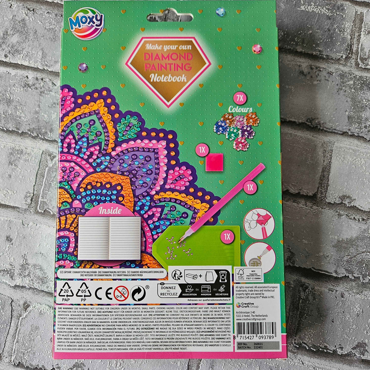 Diamond Painting Notitieboekje Mandala - Creatief Notitieboek met Diamond Painting Kaft - Paars