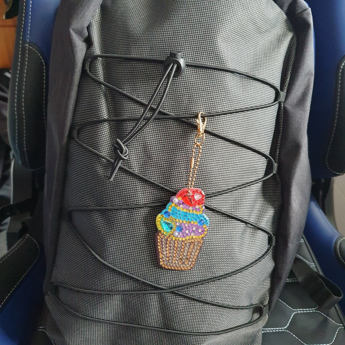 Diamond painting sleutelhanger cupcake - Ronde steentjes