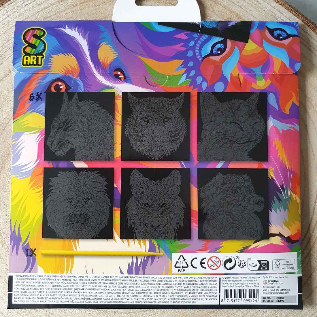 Scratch kaarten - 6 stuks - Dieren