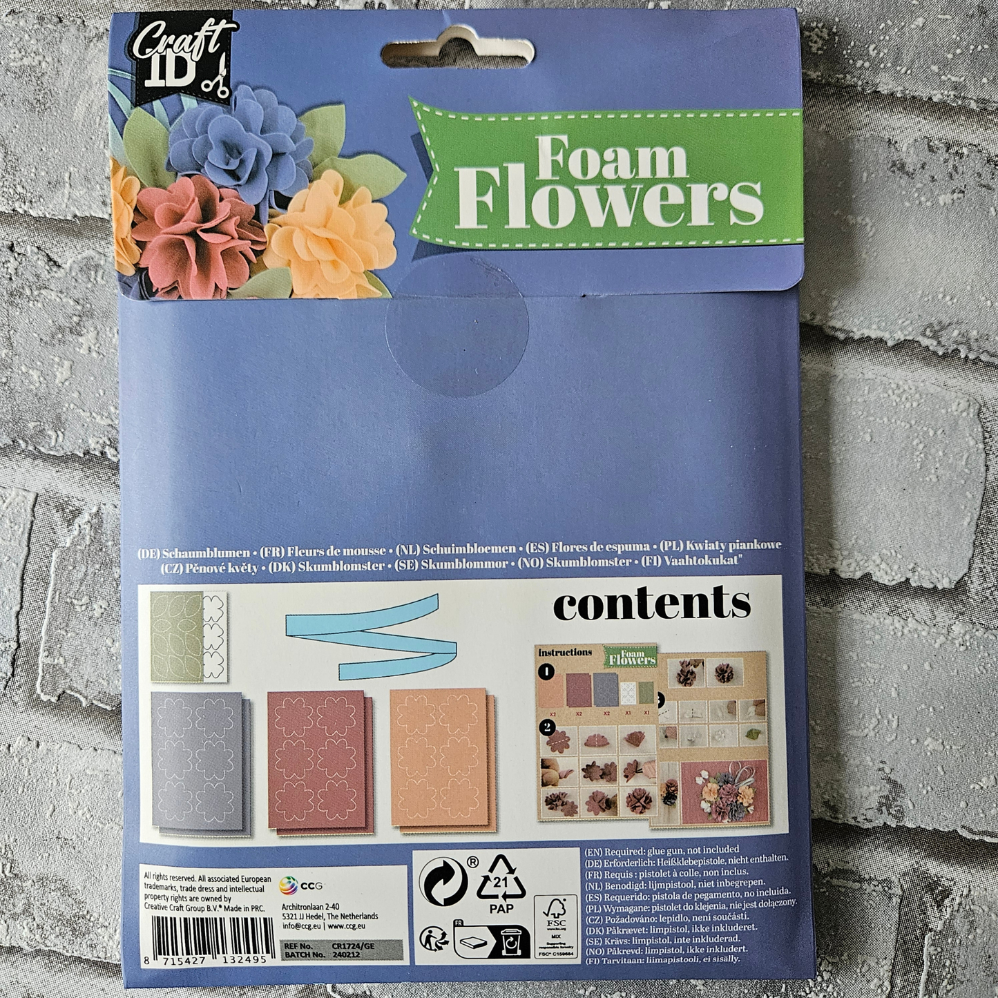 Foam bloemen boeketje - Blauw