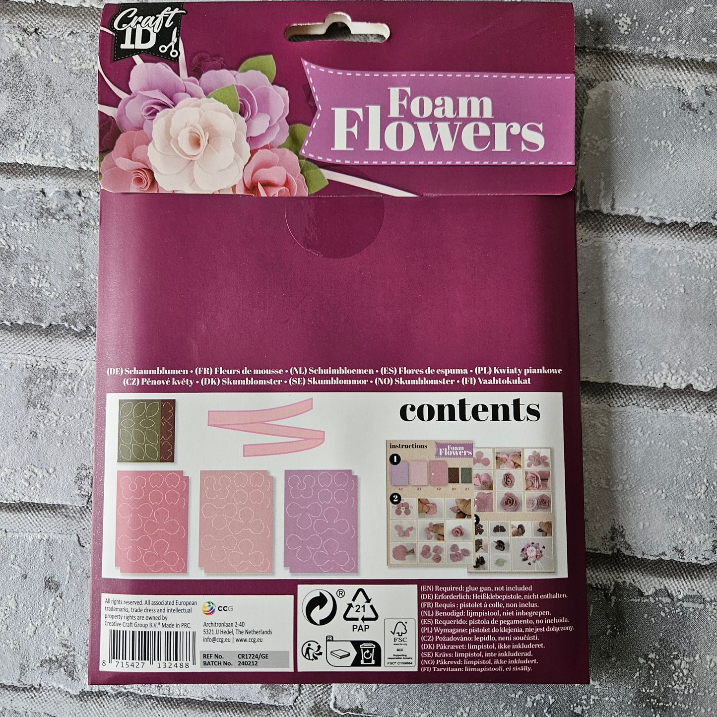 Foam bloemen boeketje - Paars