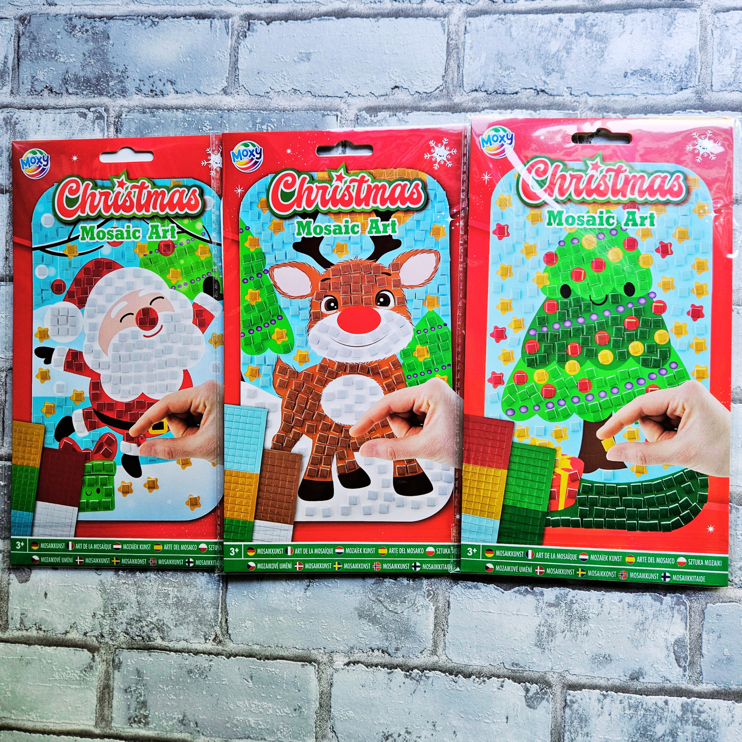 Mozaïek kerst bundel - Set van 3 - Kerstman, Kerstboom en Rendier