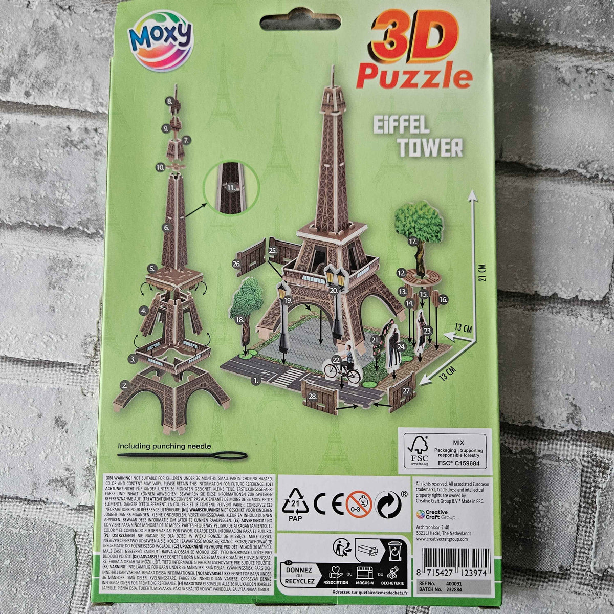 3D puzzel - Eiffeltoren - 28 stukjes