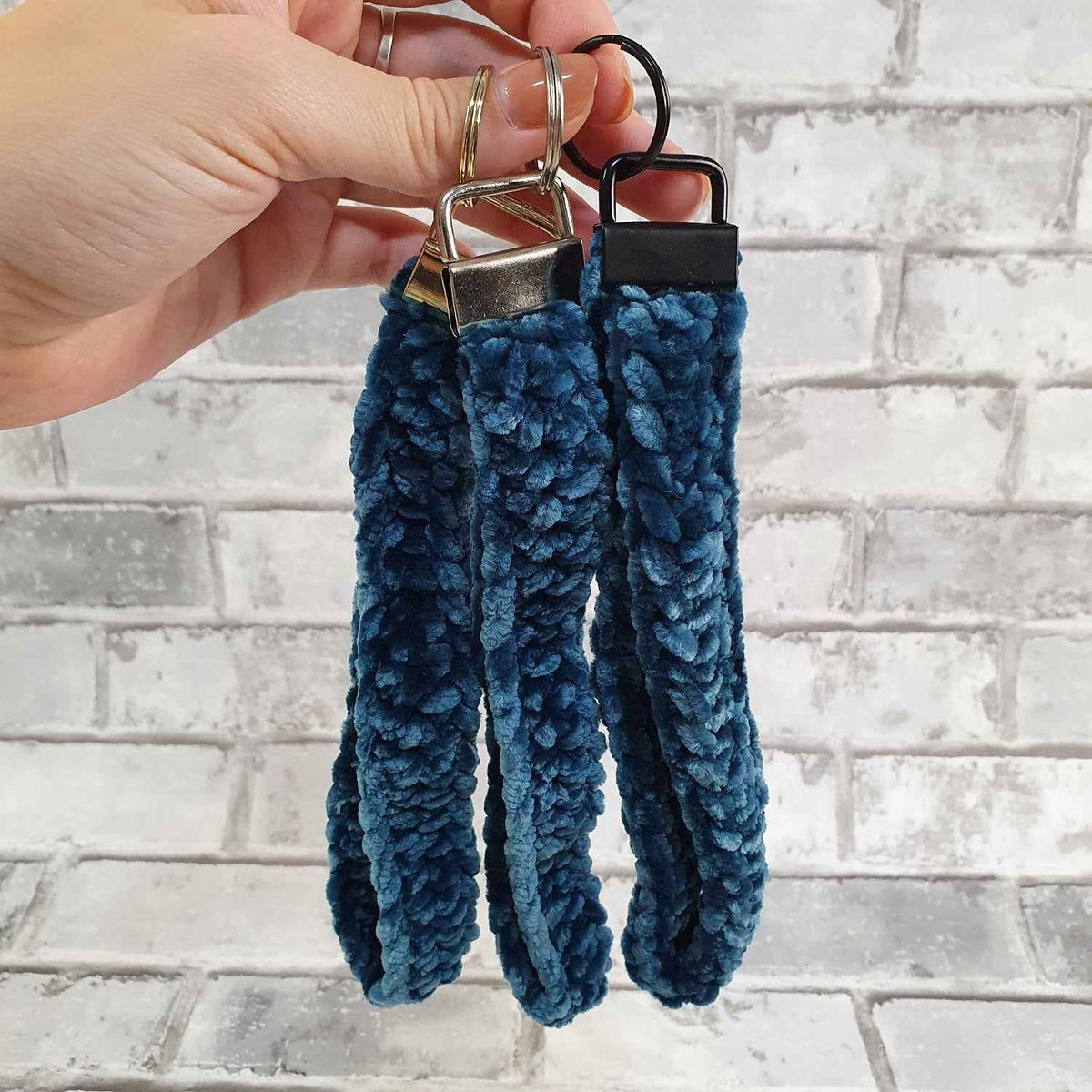 Gehaakte sleutelhanger - Aqua groen