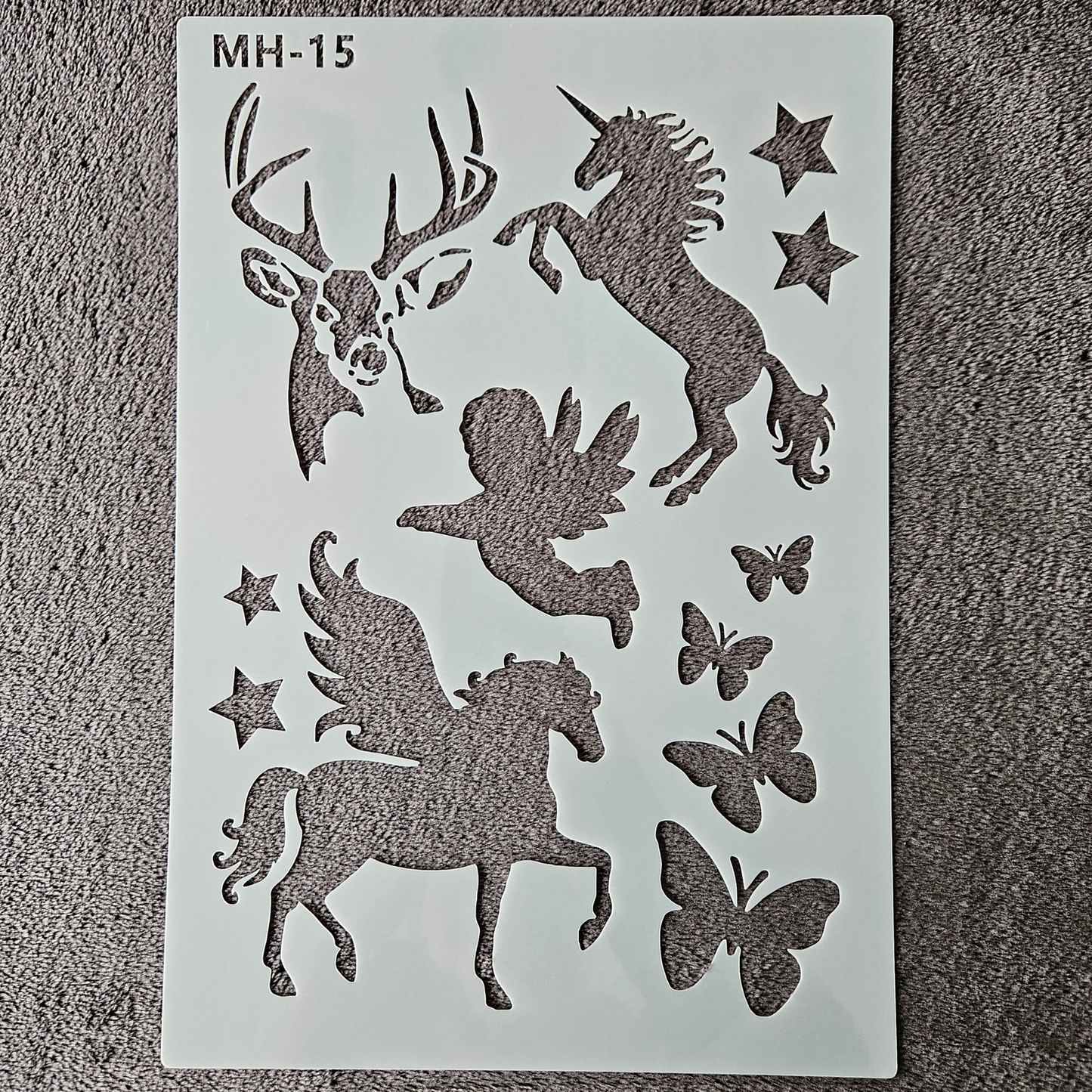 Hobby stencil - Eenhoorns - A4 - Hobby en meer
