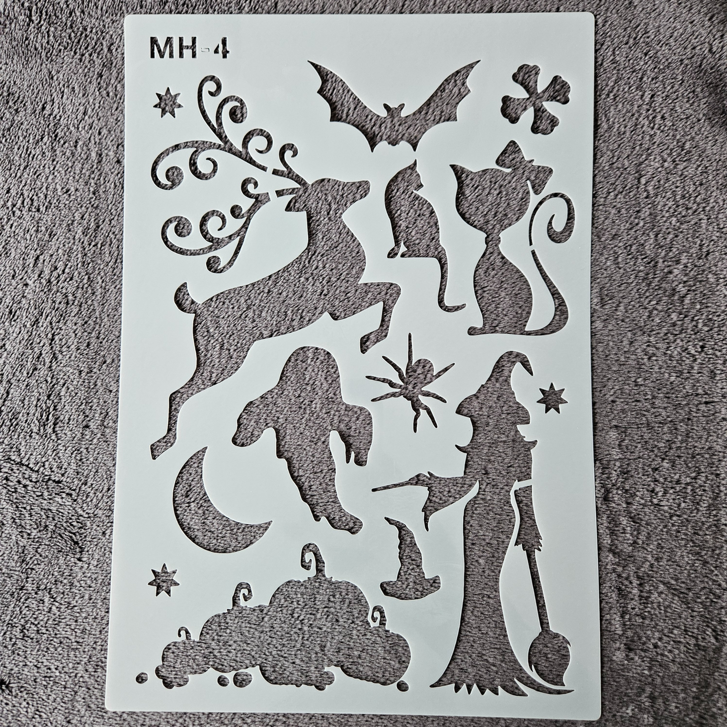Hobby stencil - Rendier, heks, halloween - A4 - Hobby en meer