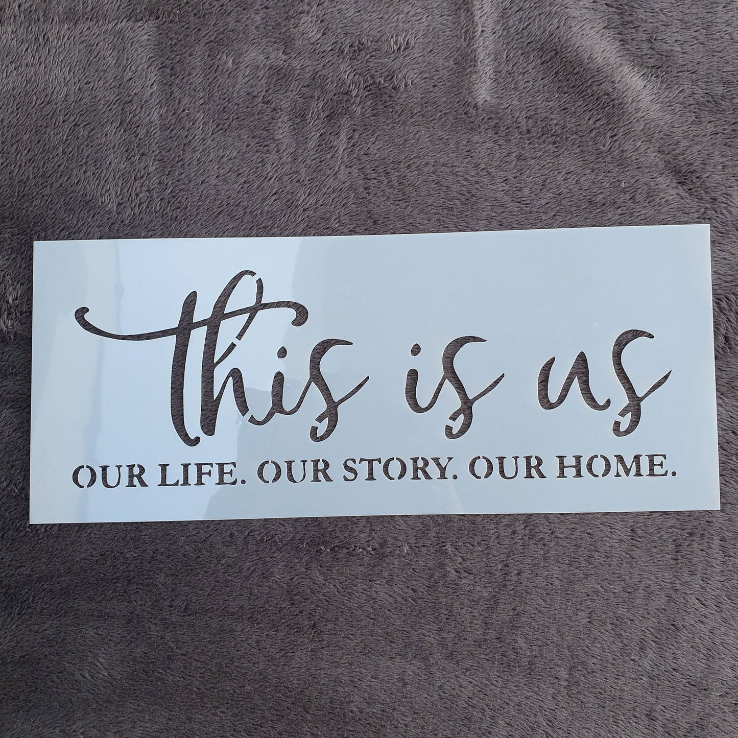 Hobby stencil - This is us our life, our story, our home - 15 x 36 cm - Hobby en meer