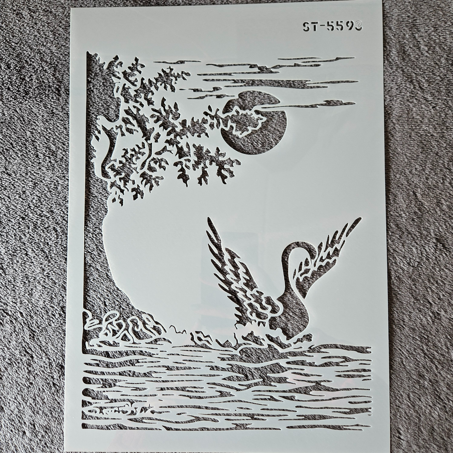 Hobby stencil - Zwaan in het water - A4 - Hobby en meer