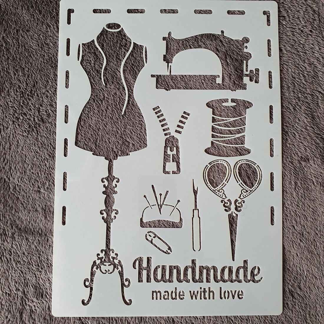 Hobby stencil - Handmade with love - A4